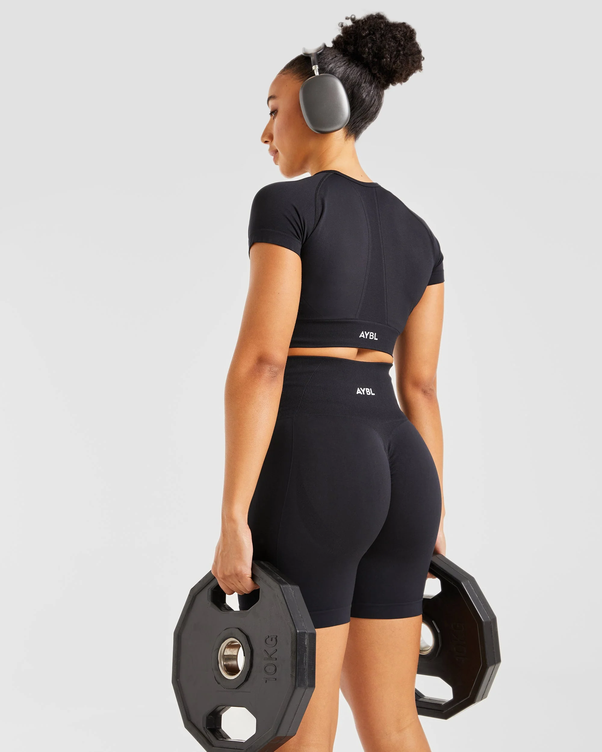 Empower Seamless Crop Top - Black - Image 7