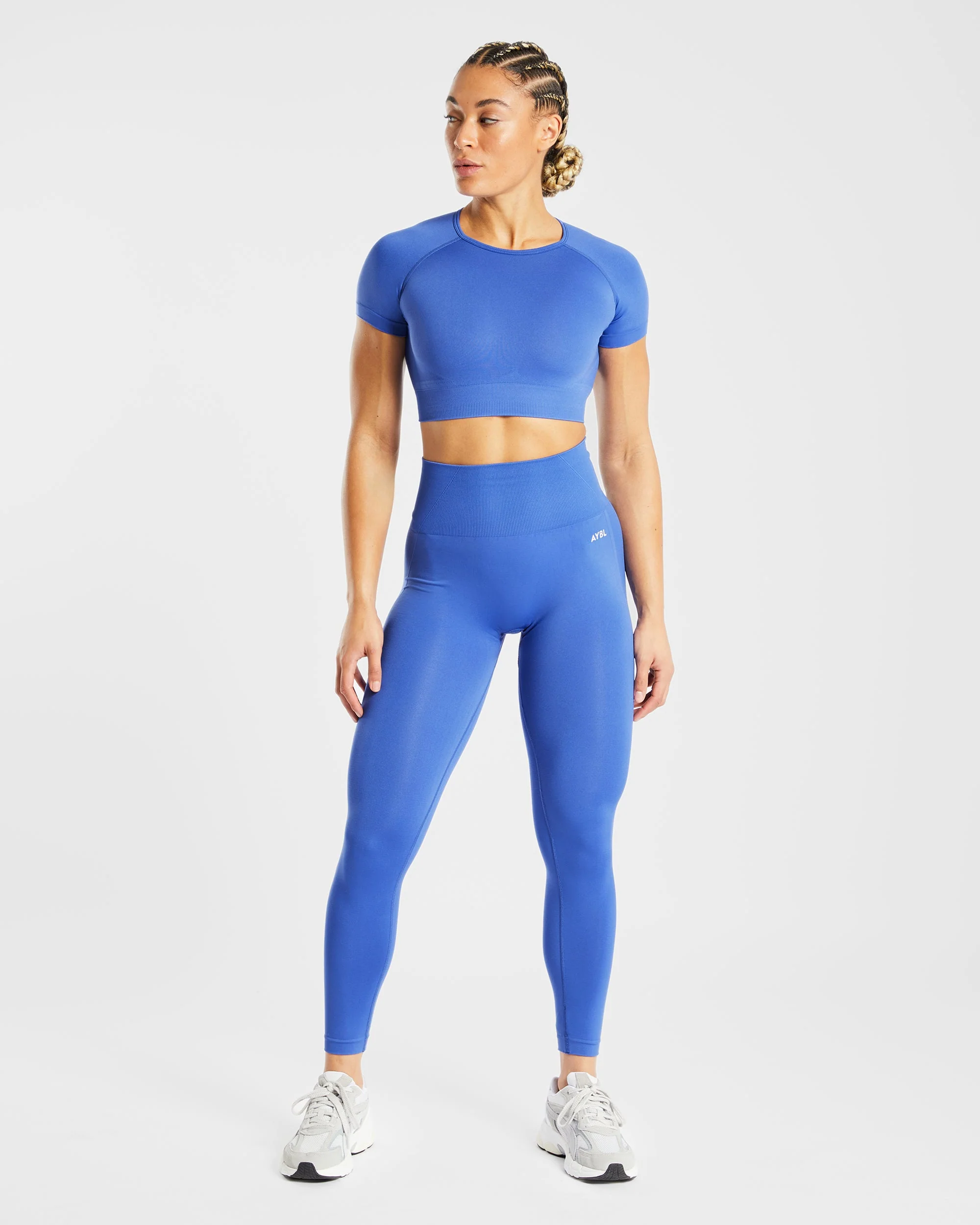 Empower Seamless Crop Top - Cobalt - Image 3