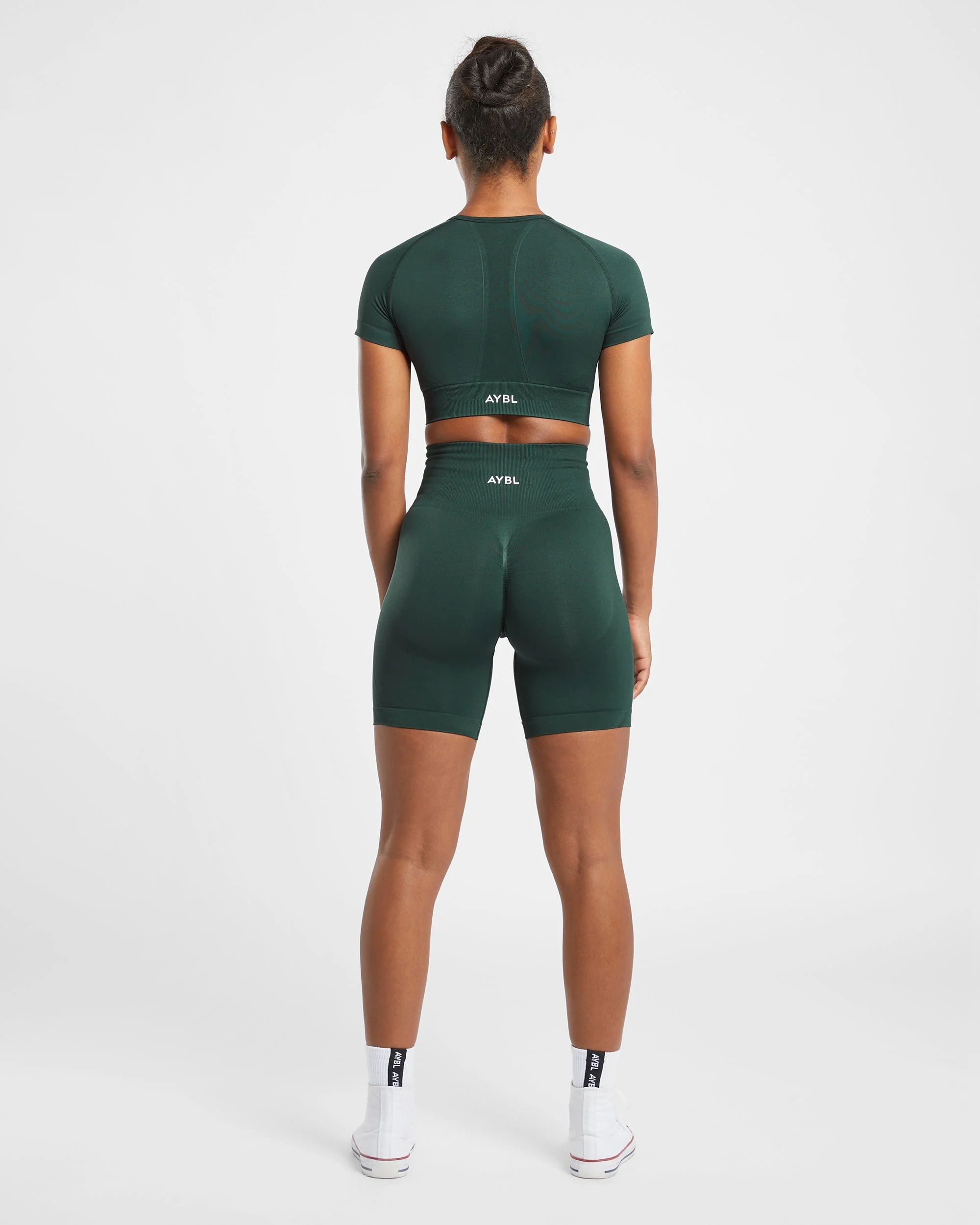 Empower Seamless Crop Top - Dark Green - Image 4