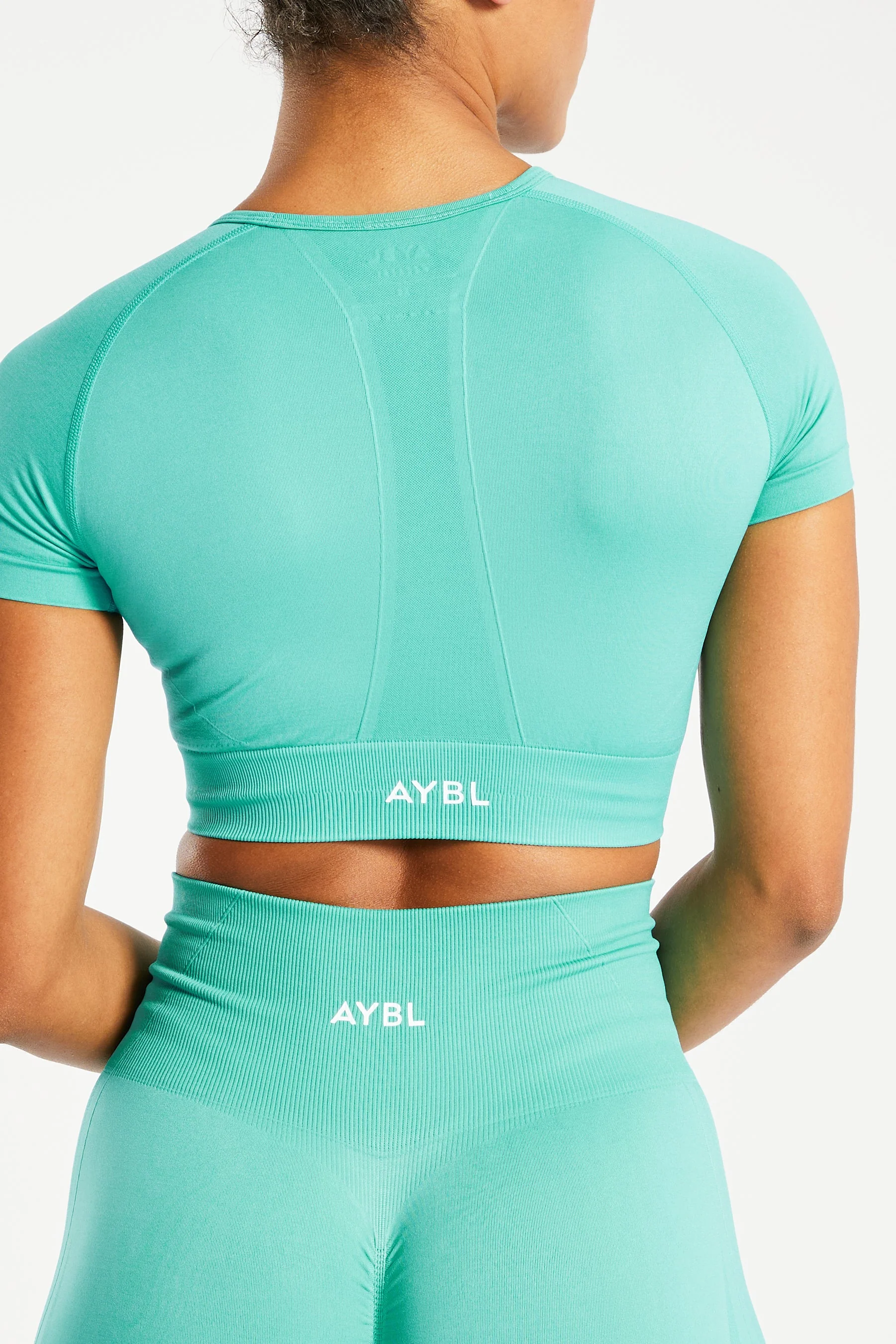 Empower Seamless Crop Top - Jade Green - Image 6