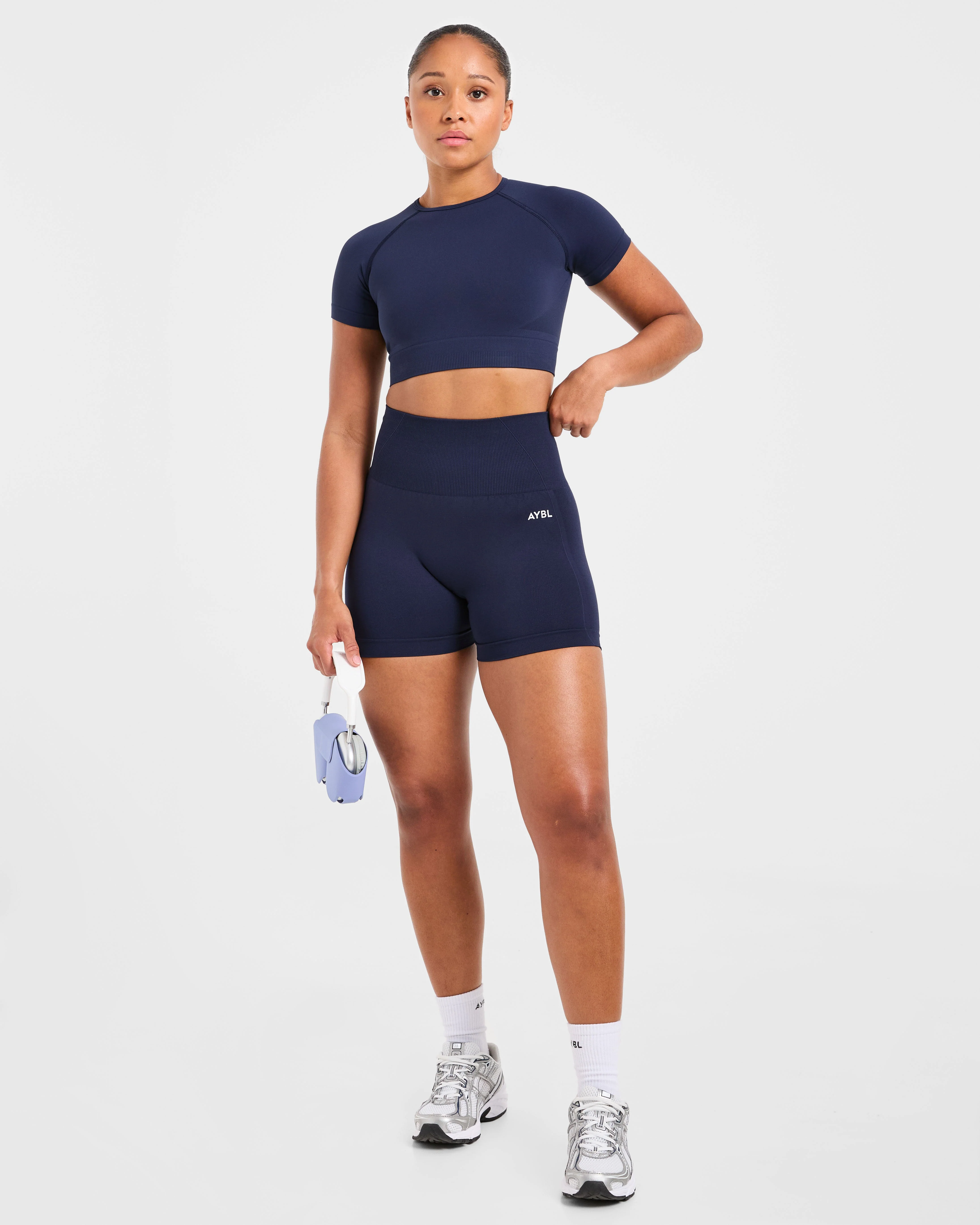 Empower Seamless Crop Top - Navy - Image 8