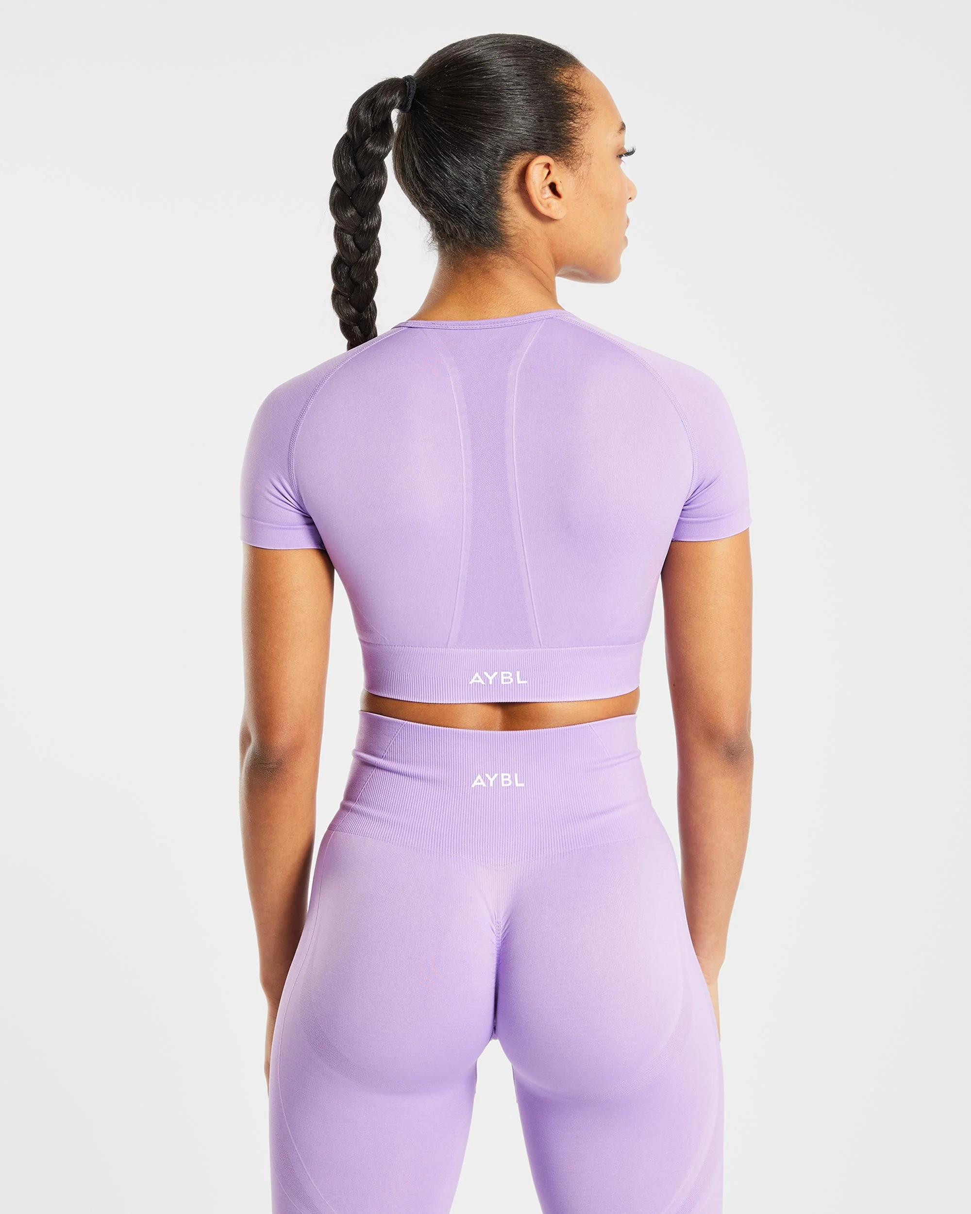 Empower Seamless Crop Top - Purple - Image 2