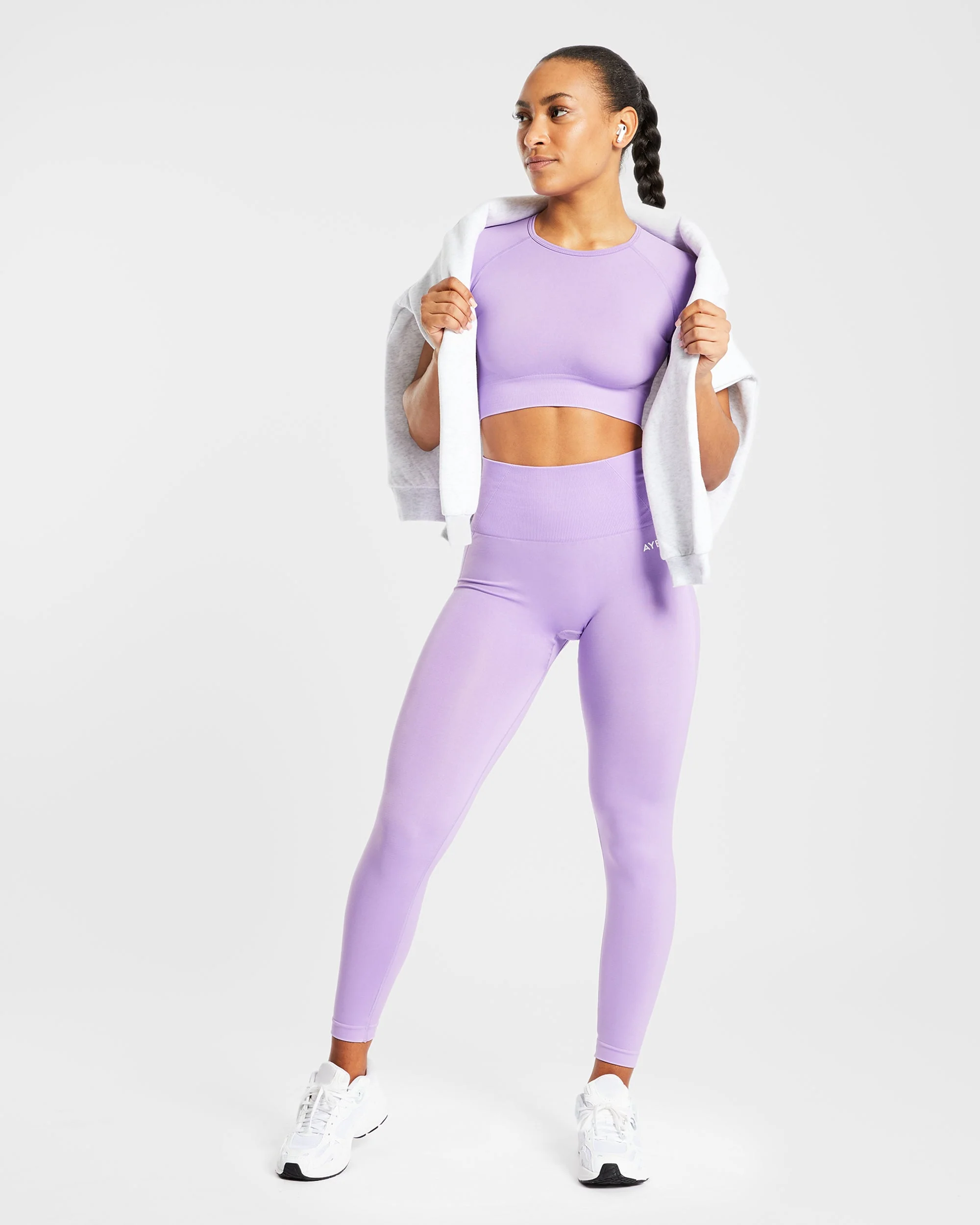 Empower Seamless Crop Top - Purple - Image 8