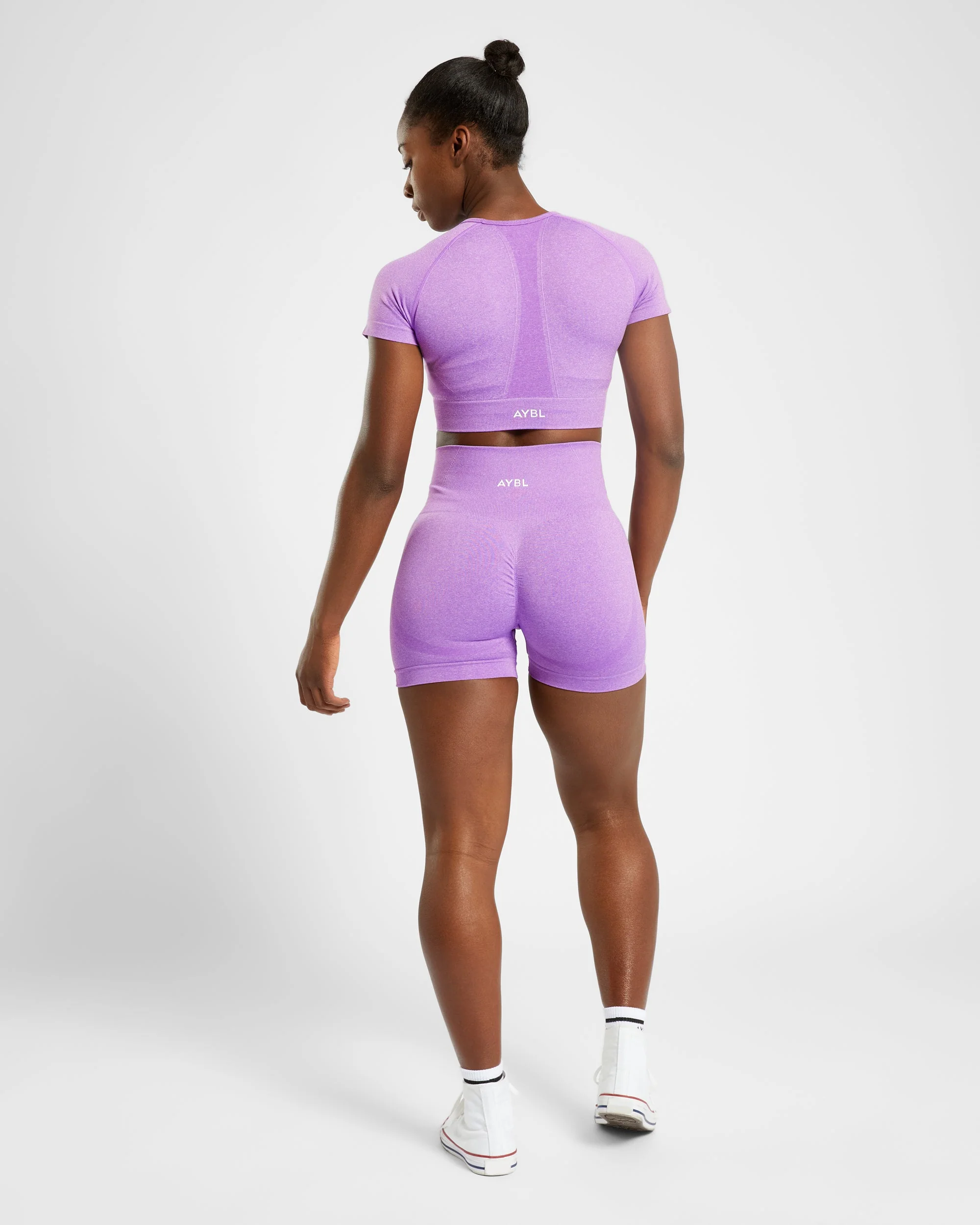 Empower Seamless Crop Top - Purple Marl - Image 4