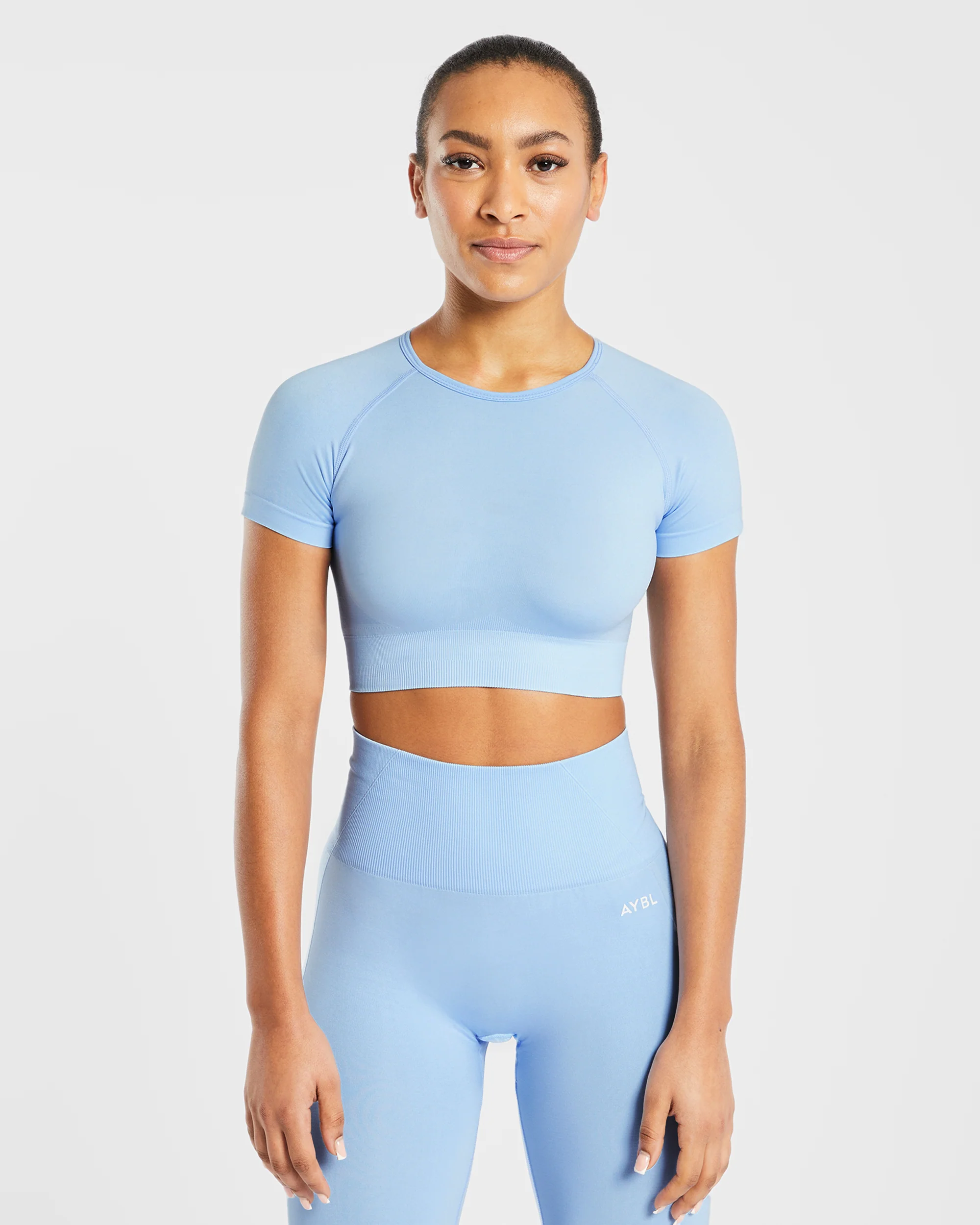 Empower Seamless Crop Top - Sky Blue - Image 17