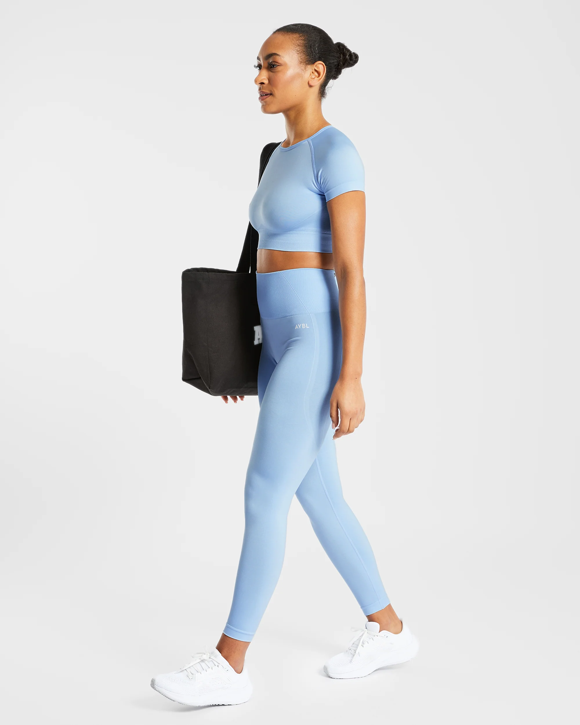 Empower Seamless Crop Top - Sky Blue - Image 24