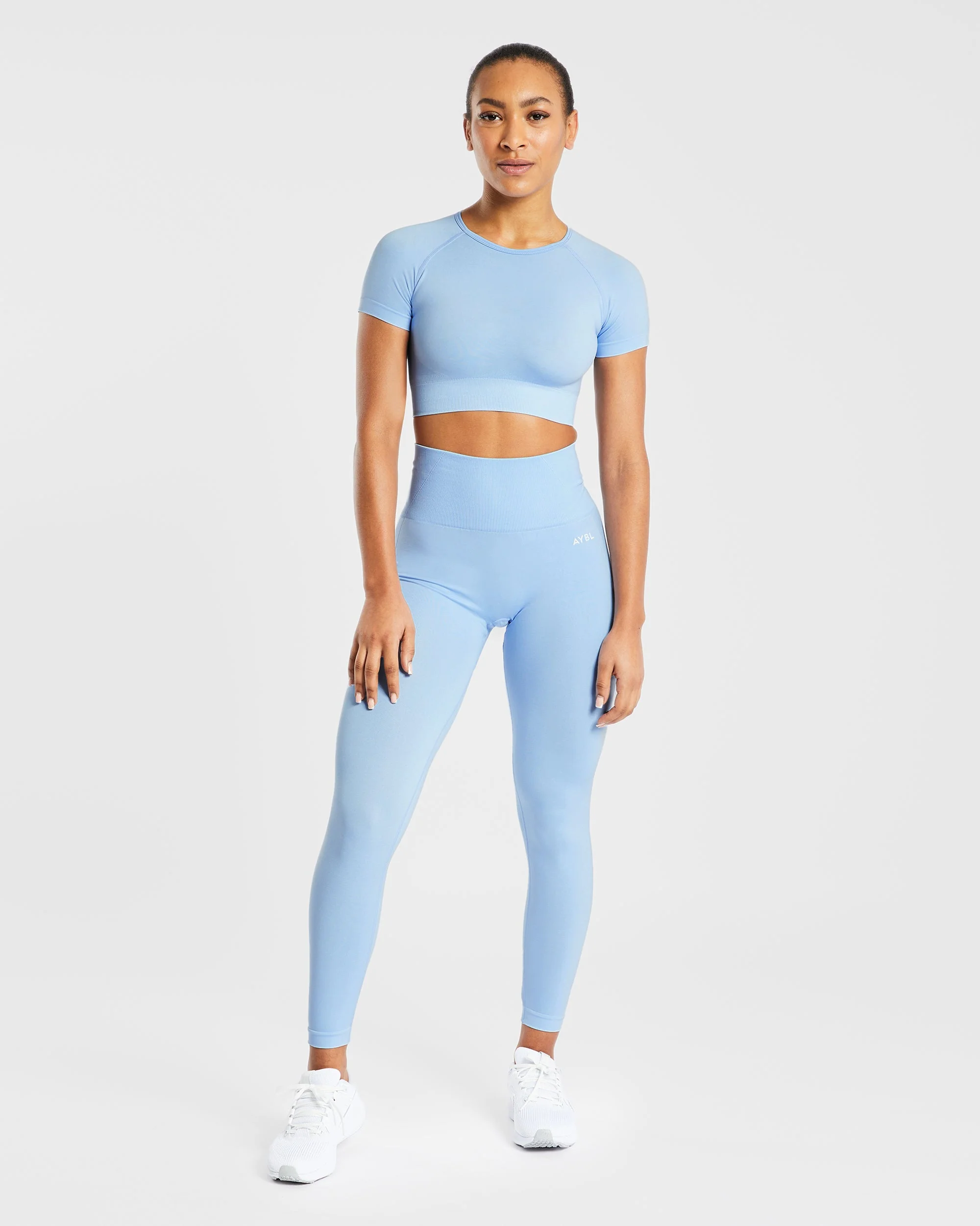 Empower Seamless Crop Top - Sky Blue - Image 3