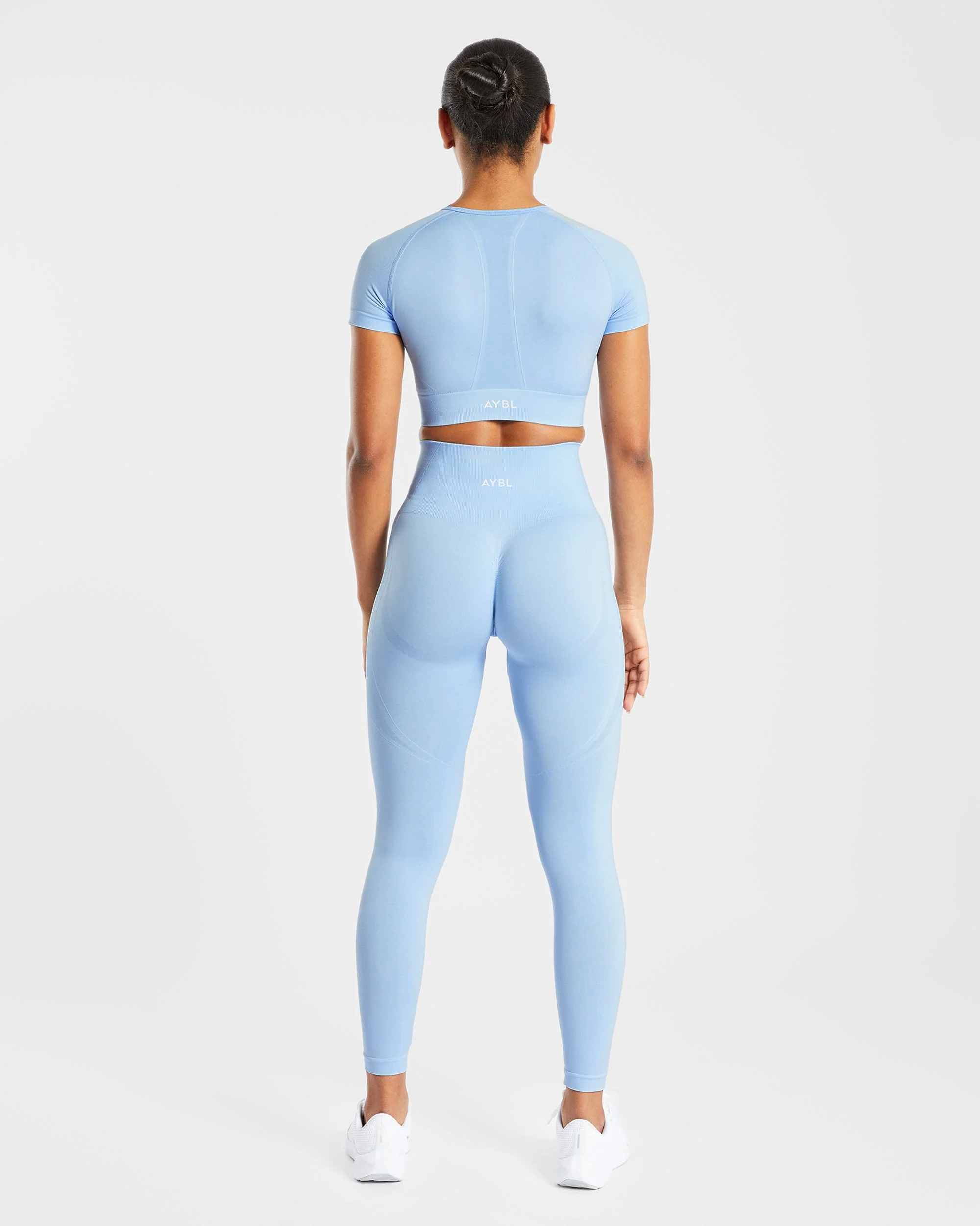 Empower Seamless Crop Top - Sky Blue - Image 4