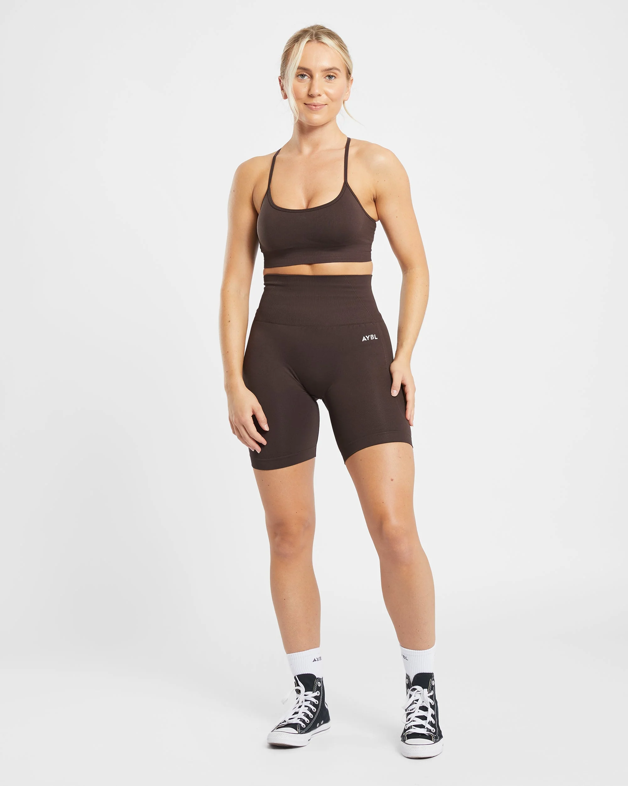 Empower Seamless Cycling Shorts - Cocoa Brown - Image 3