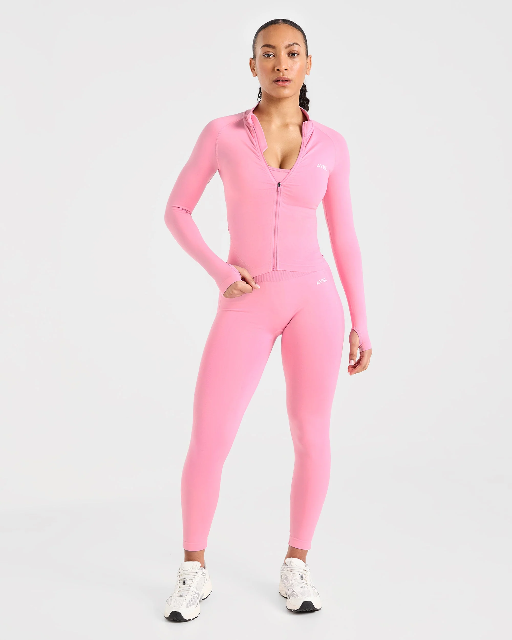 Empower Seamless Full Zip Jacket - Baby Pink - Image 4