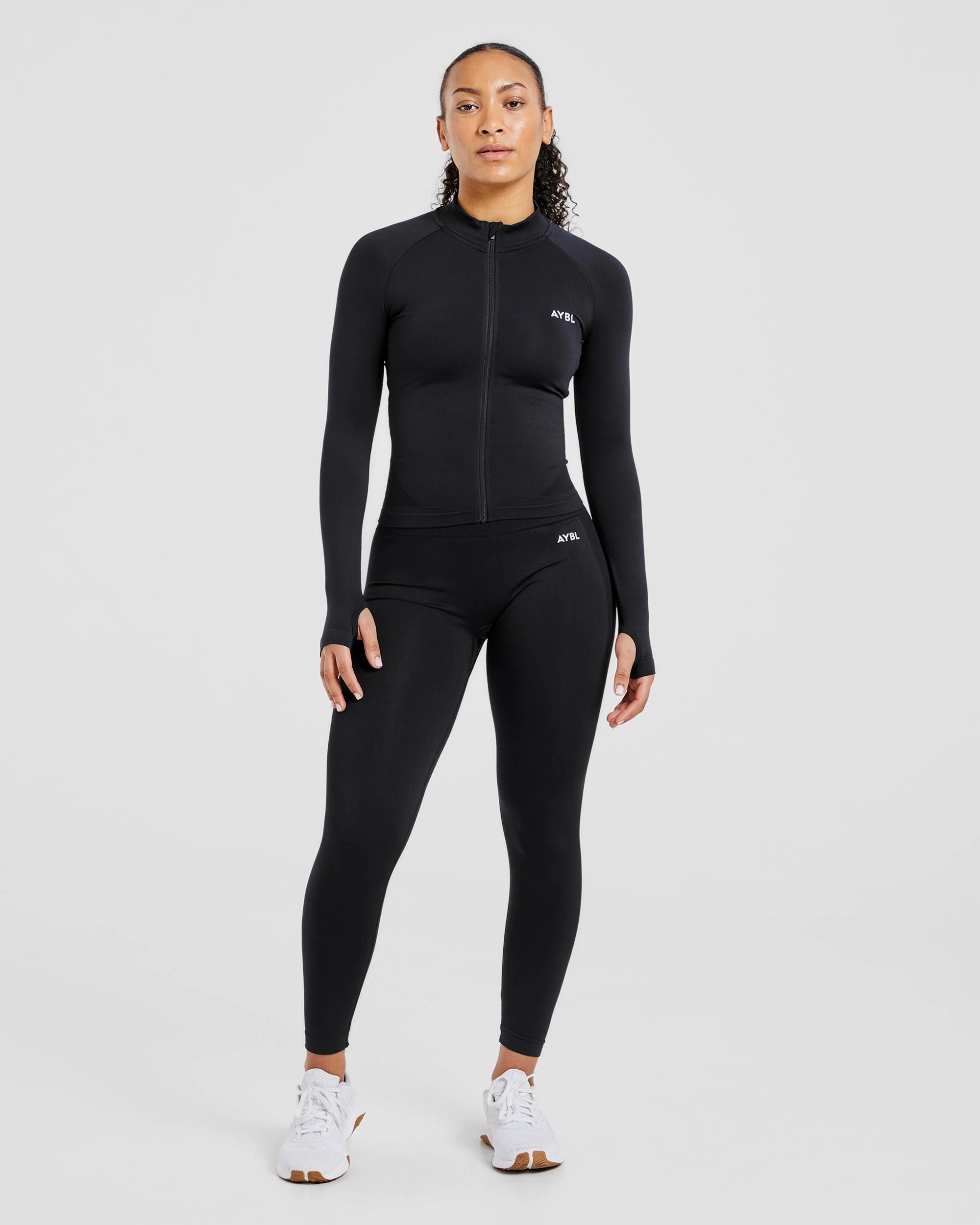 Empower Seamless Full Zip Jacket - Black - Image 3
