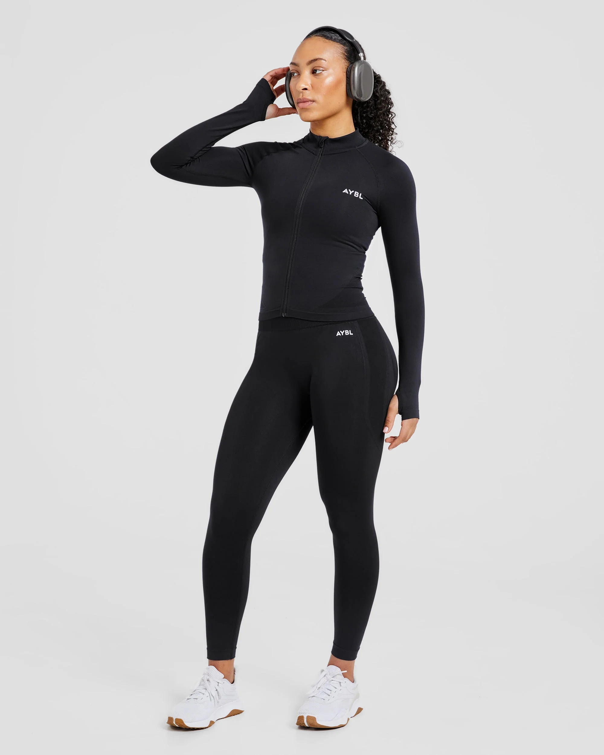 Empower Seamless Full Zip Jacket - Black - Image 7