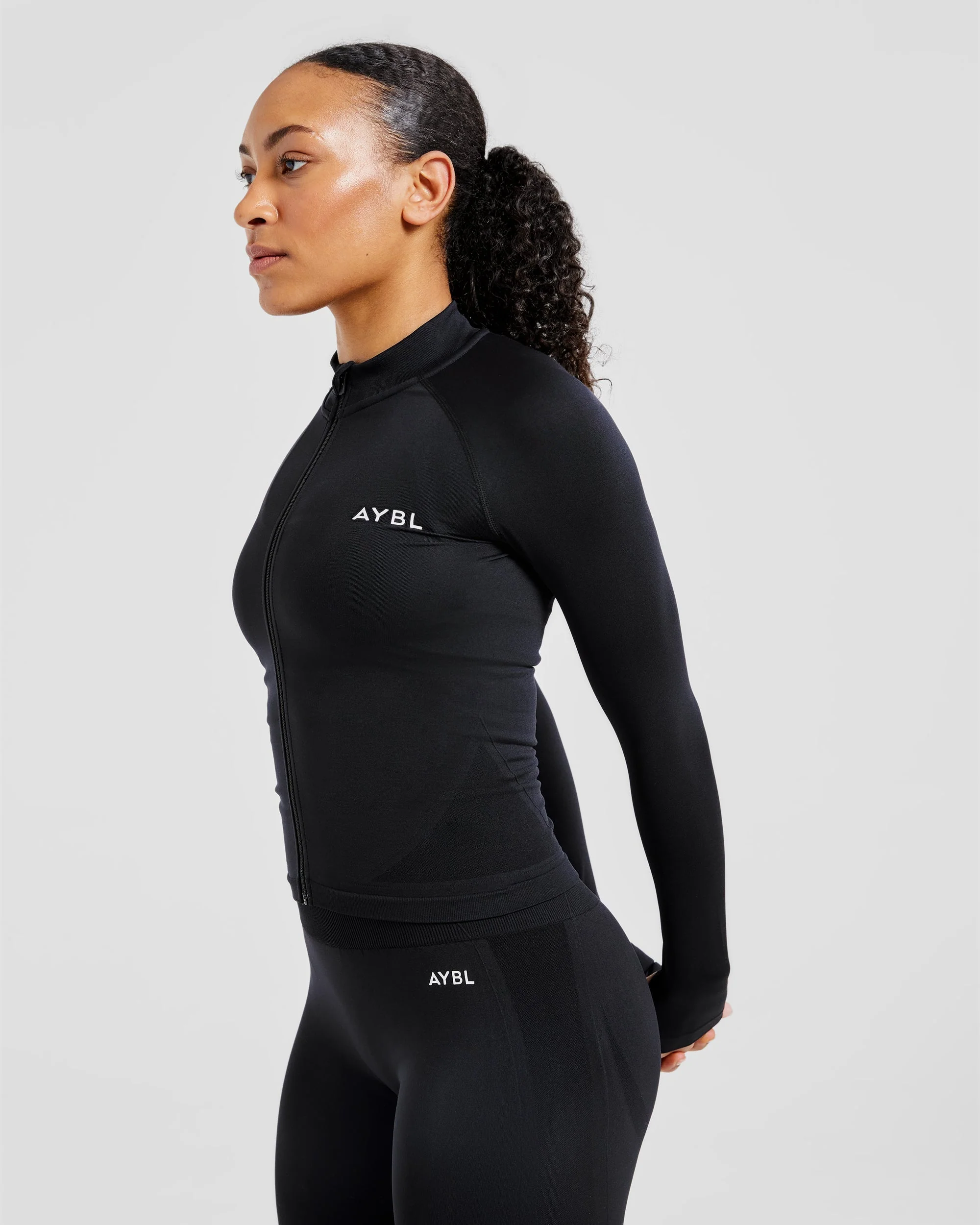 Empower Seamless Full Zip Jacket - Black - Image 8