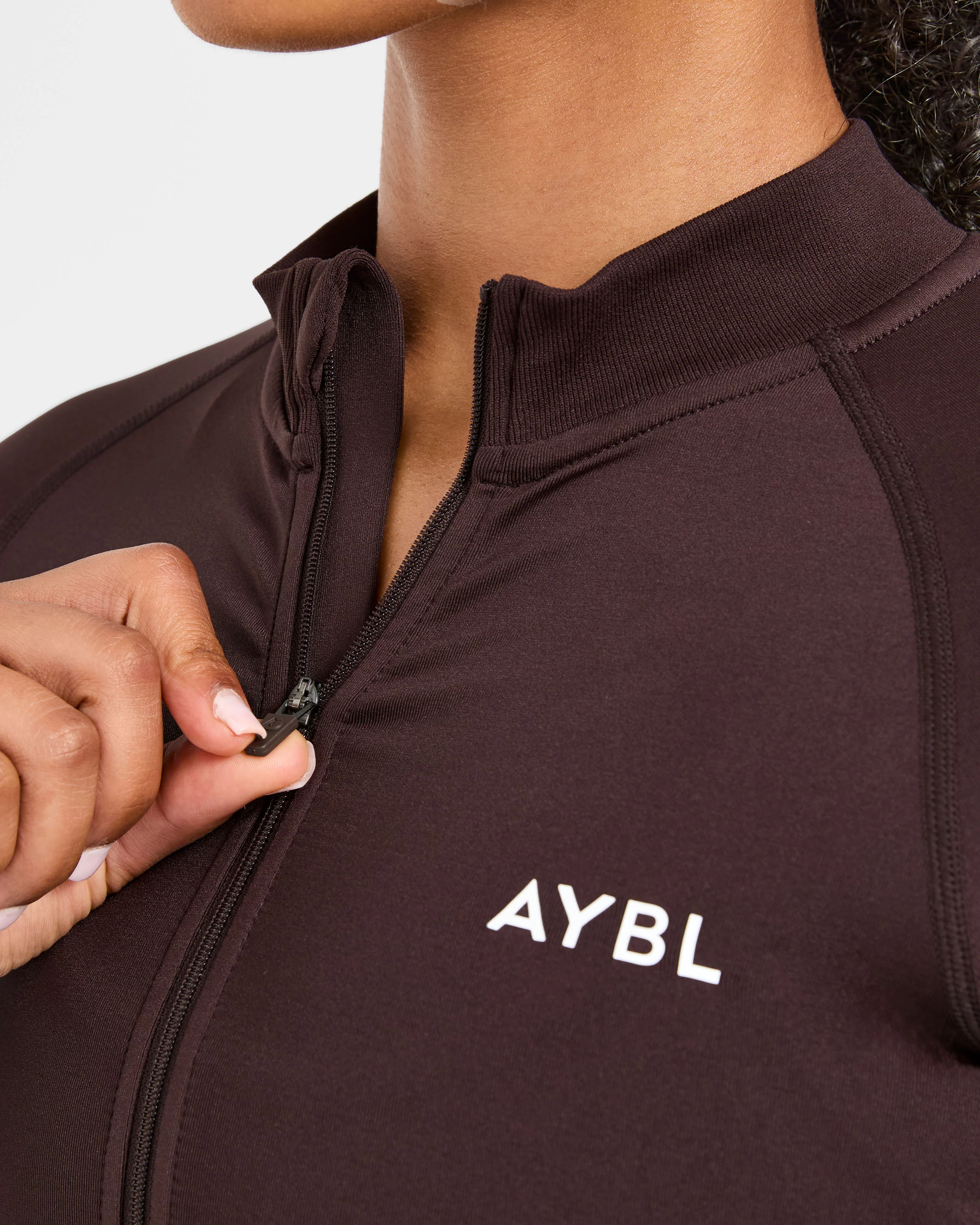 Empower Seamless Full Zip Jacket - Cocoa Brown - Image 5
