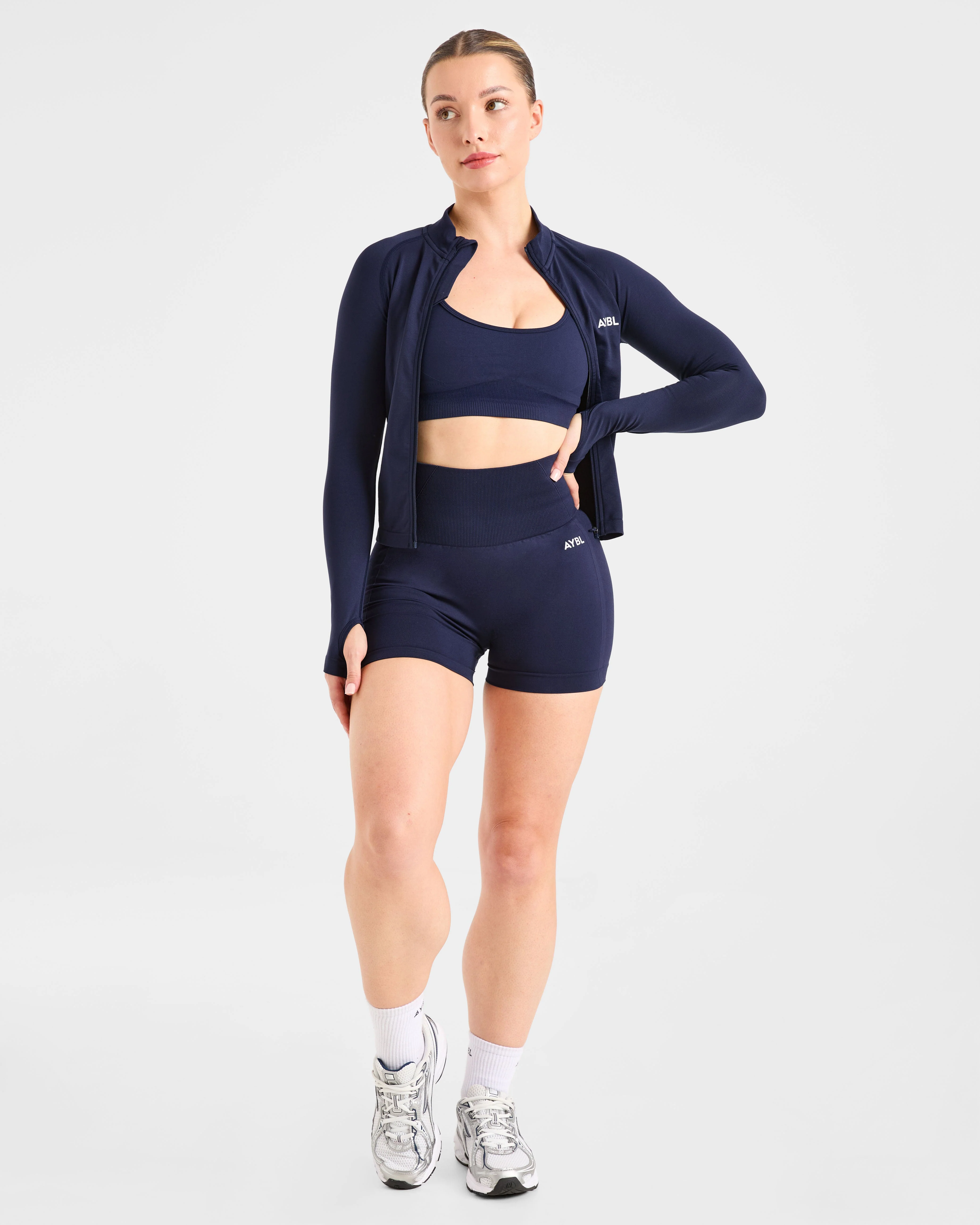 Empower Seamless Full Zip Jacket - Navy - Image 7