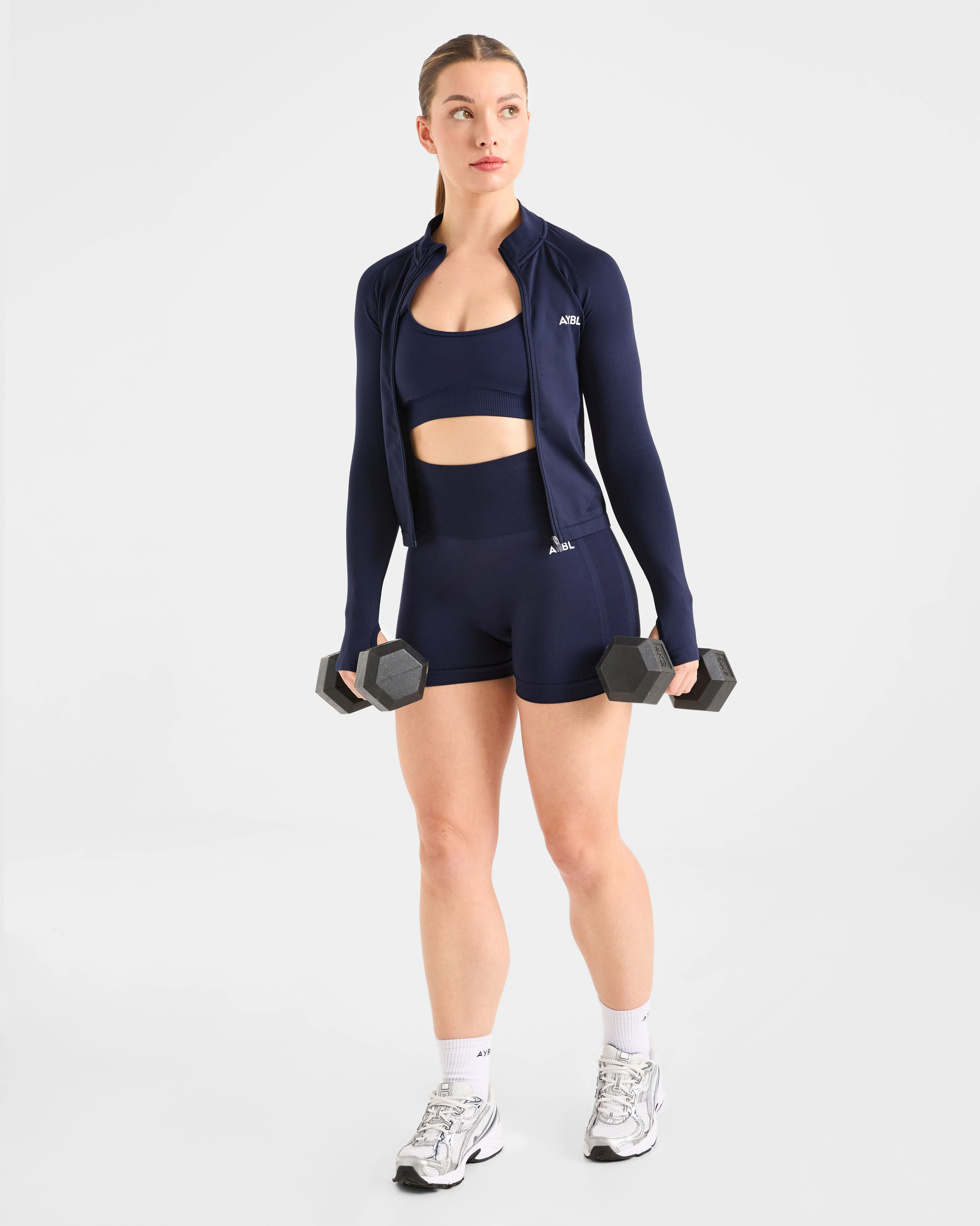 Empower Seamless Full Zip Jacket - Navy - Image 8