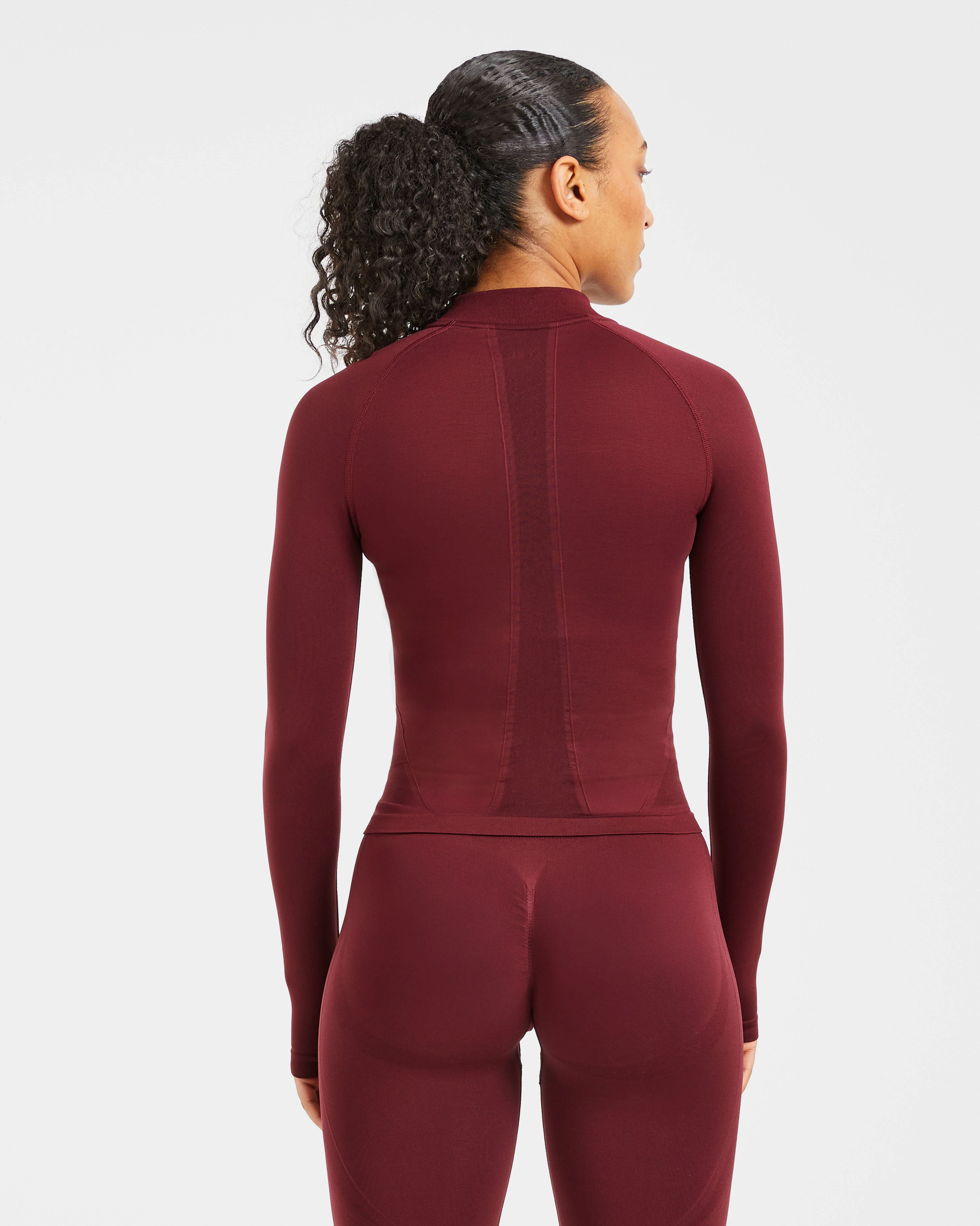Empower Seamless Full Zip Jacket - Red Wine - Image 2