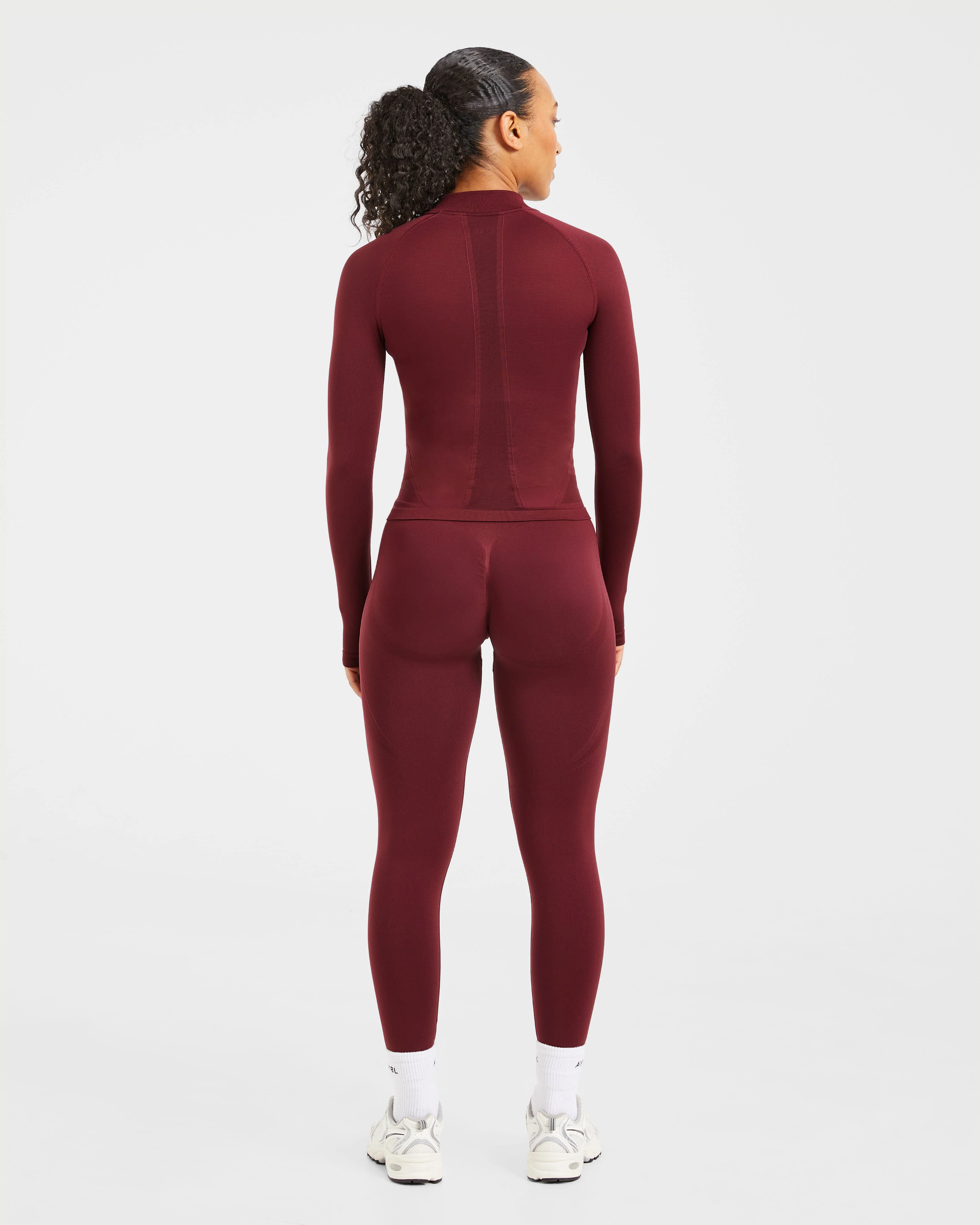 Empower Seamless Full Zip Jacket - Red Wine - Image 4