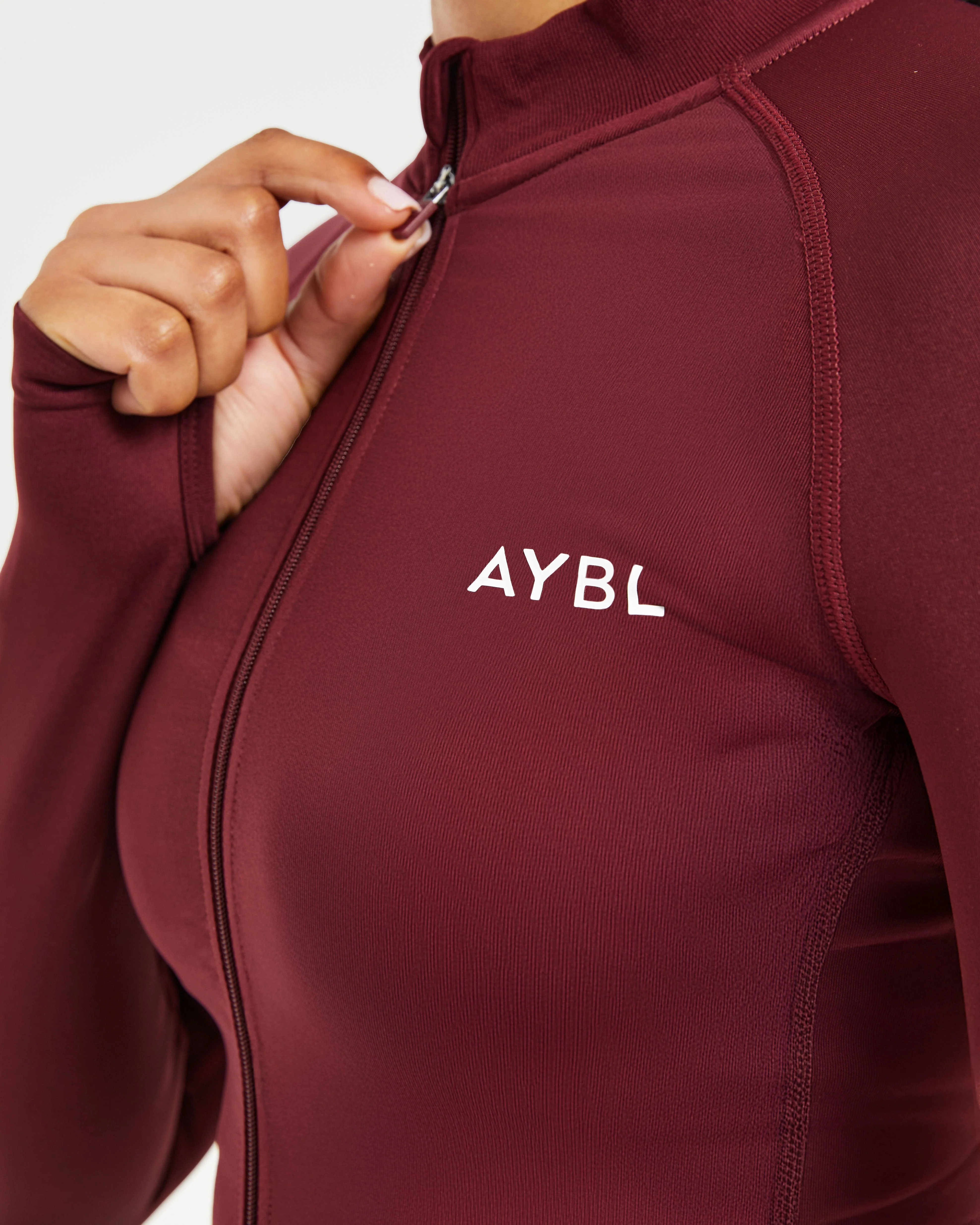 Empower Seamless Full Zip Jacket - Red Wine - Image 5