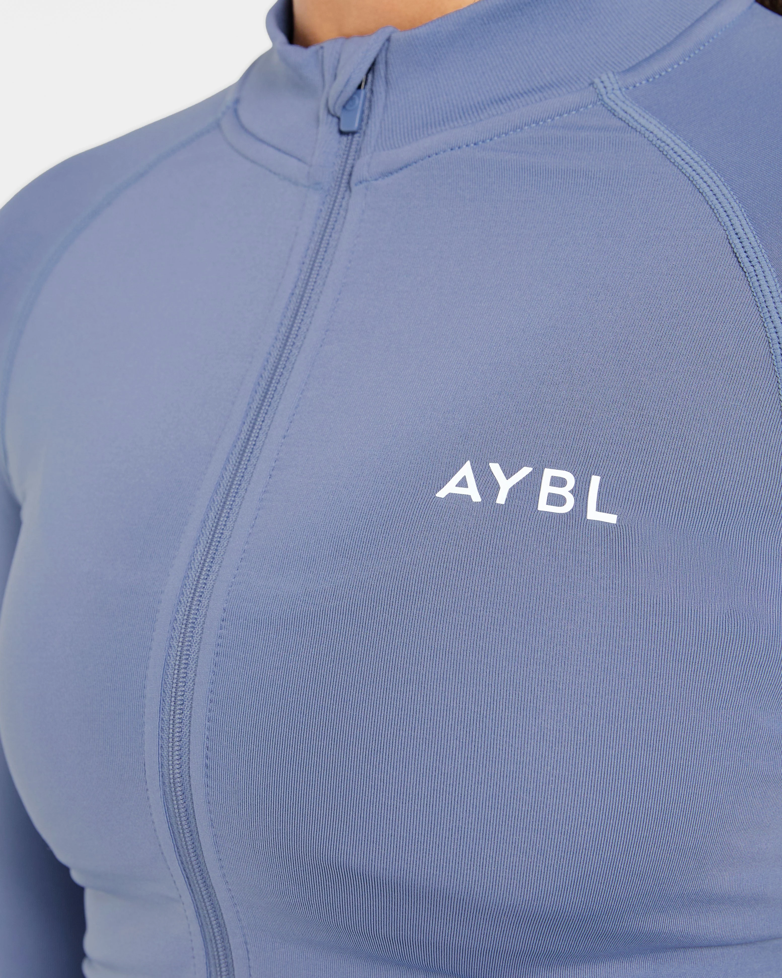 Empower Seamless Full Zip Jacket - Slate Blue - Image 5