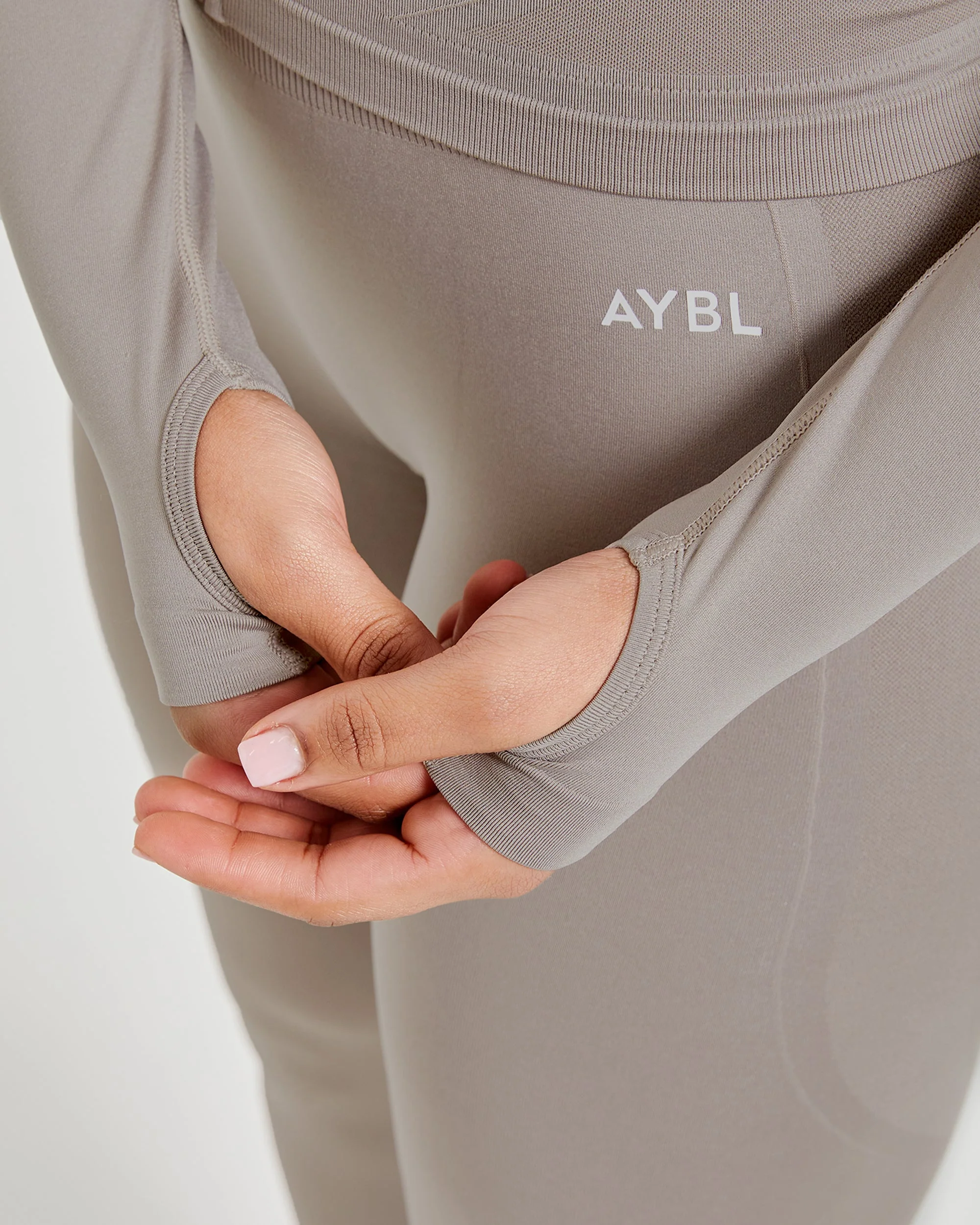 Empower Seamless Full Zip Jacket - Taupe - Image 5