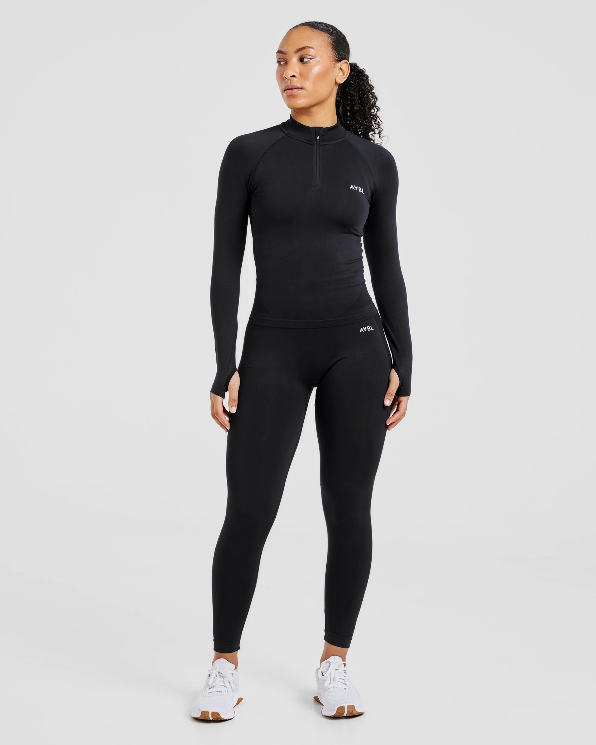 Empower Seamless 1/2 Zip Jacket - Black - Image 3