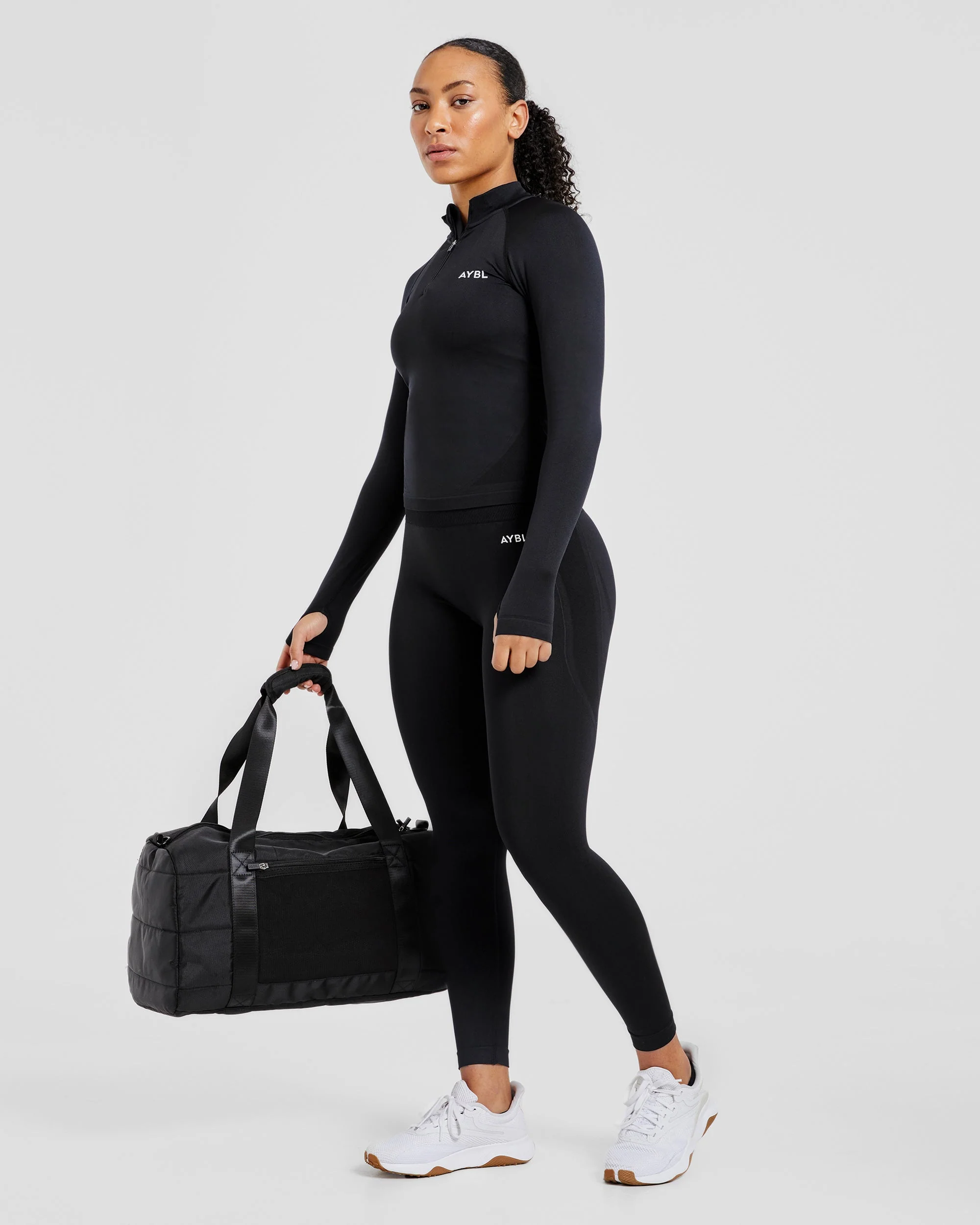 Empower Seamless 1/2 Zip Jacket - Black - Image 8