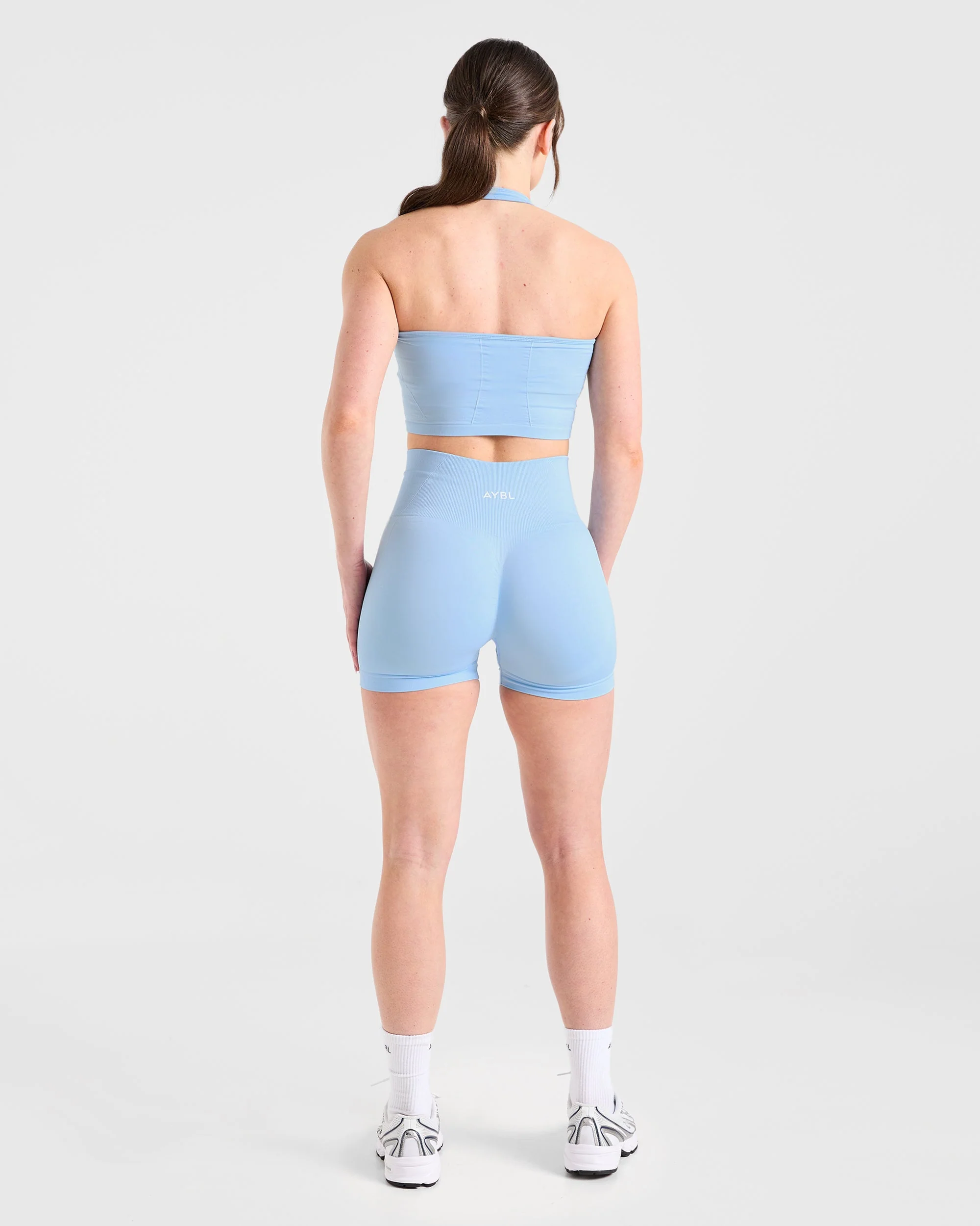 Empower Seamless Halterneck Crop Top - Sky Blue - Image 4