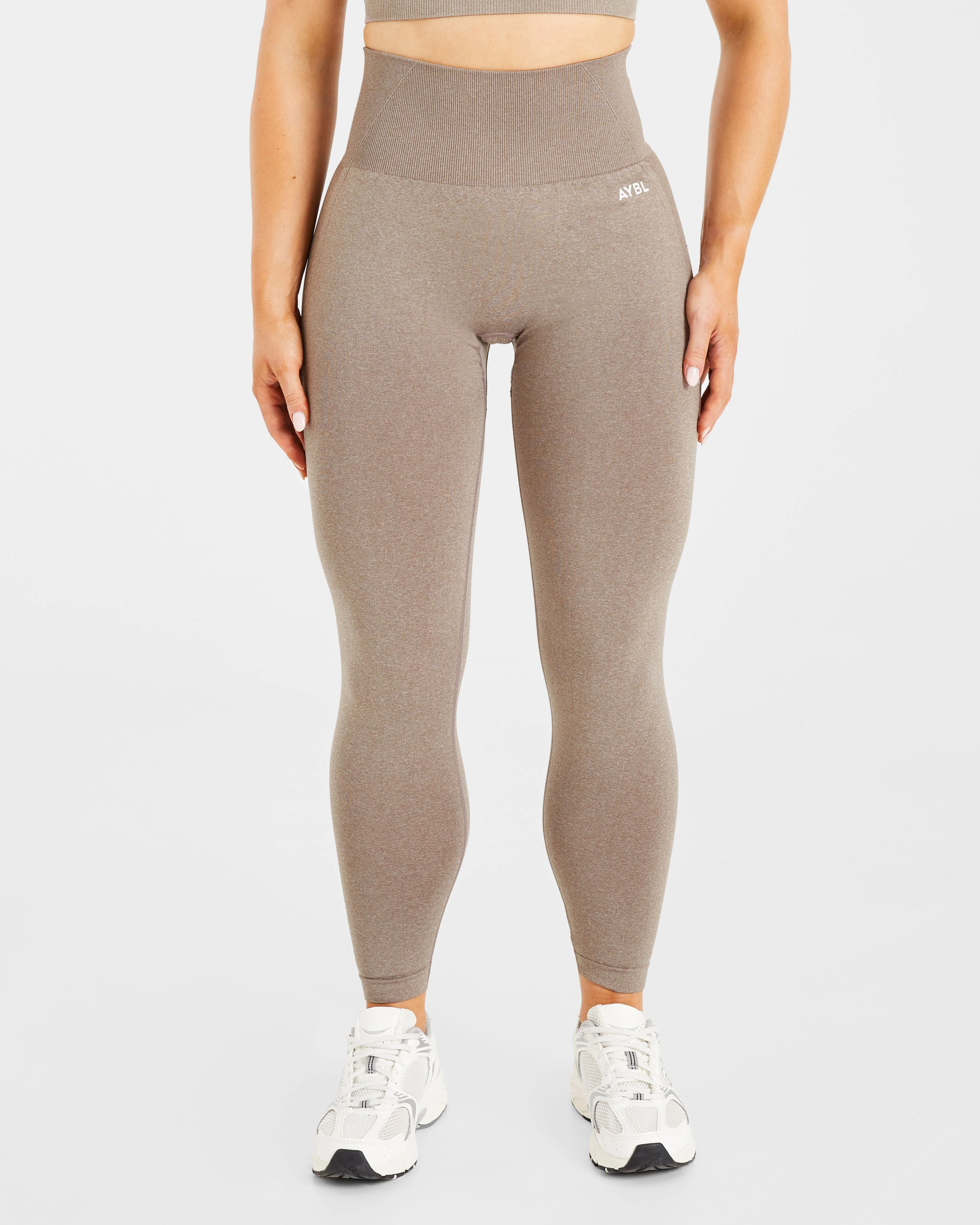 Empower Seamless Leggings - Taupe Marl - Image 2