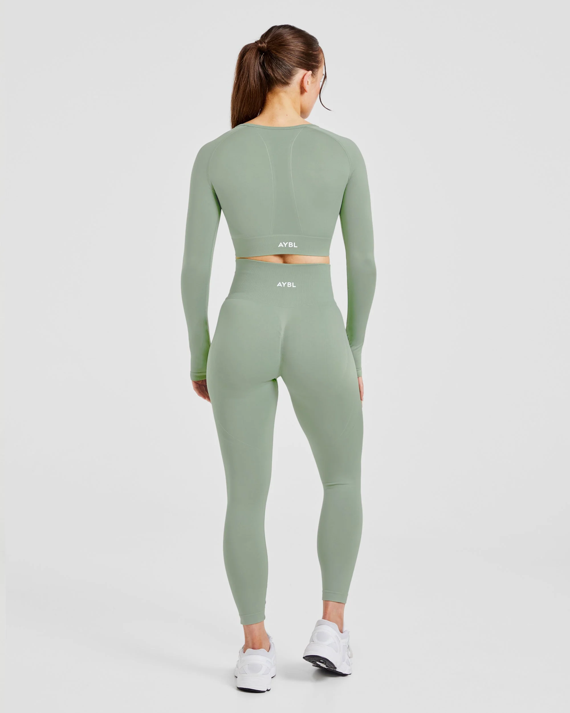 Empower Seamless Long Sleeve Crop Top - Grove Green - Image 4