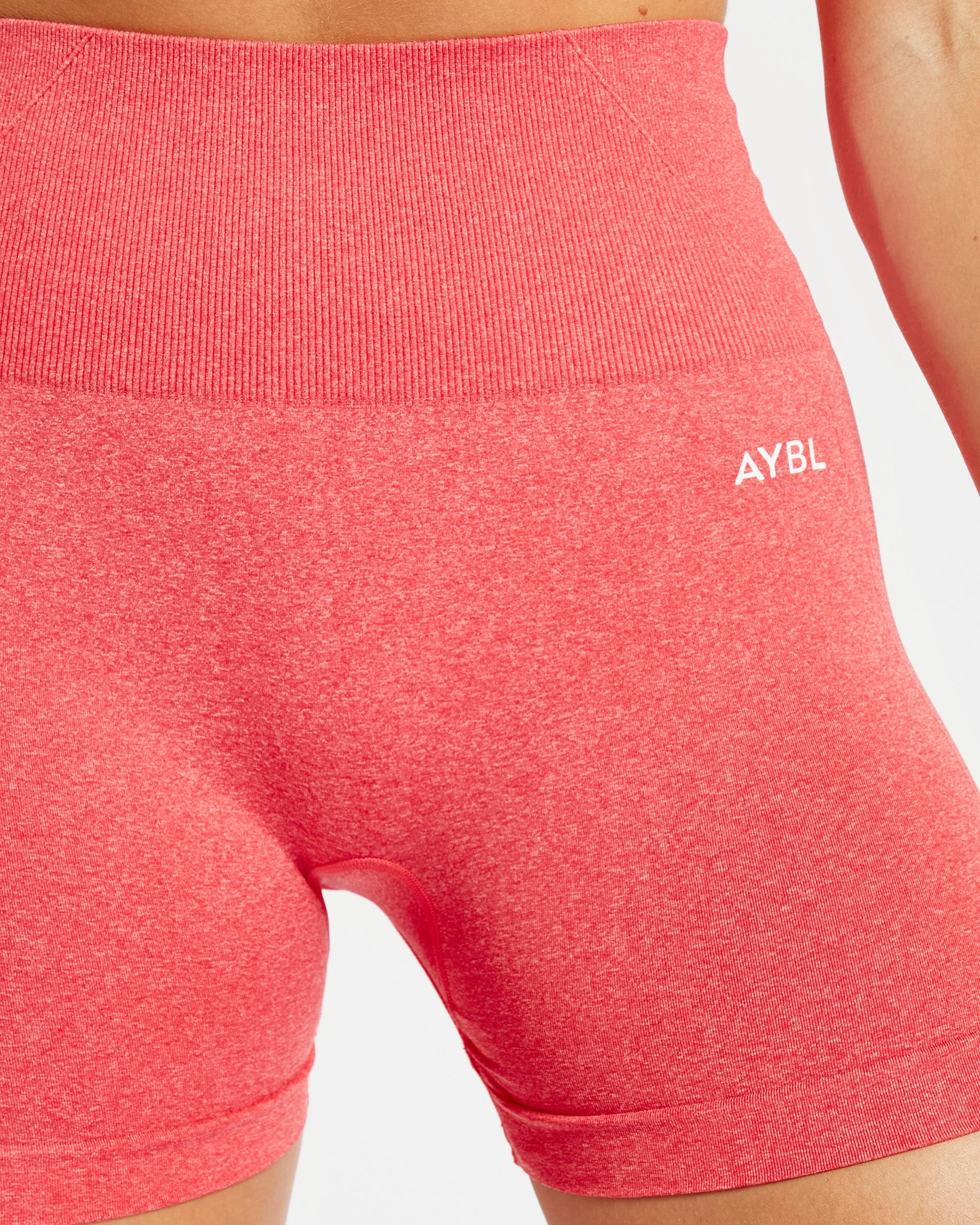 Empower Seamless Shorts - Coral Red Marl - Image 5