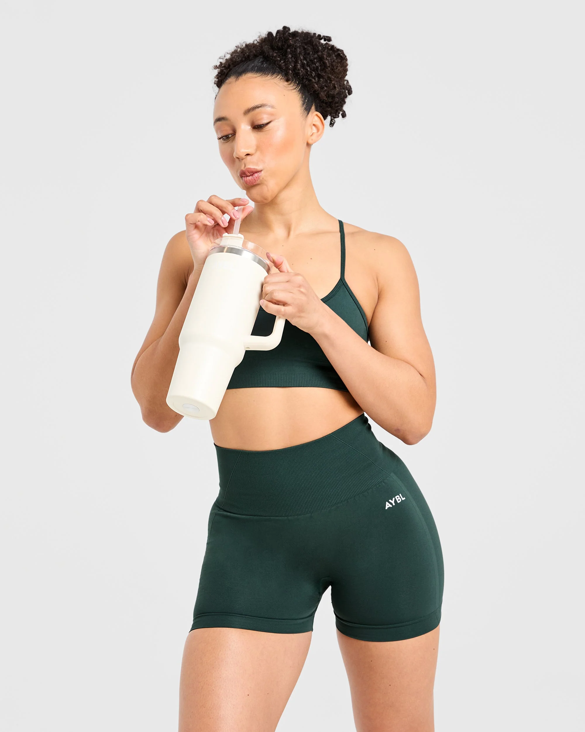 Empower Seamless Shorts - Dark Green - Image 8