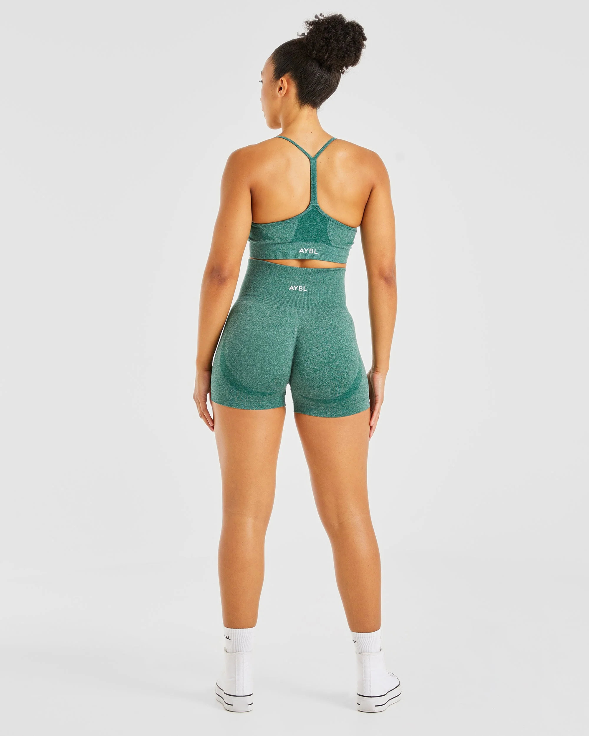 Empower Seamless Shorts - Forest Green Marl - Image 4
