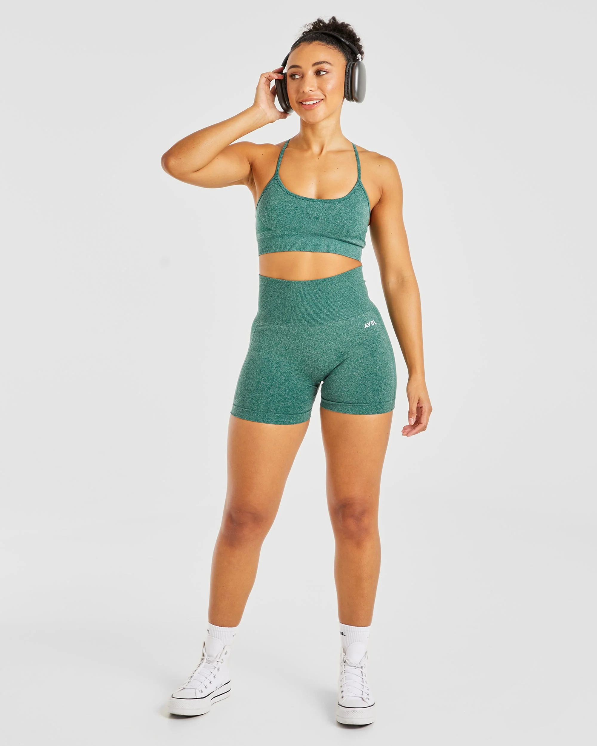 Empower Seamless Shorts - Forest Green Marl - Image 8