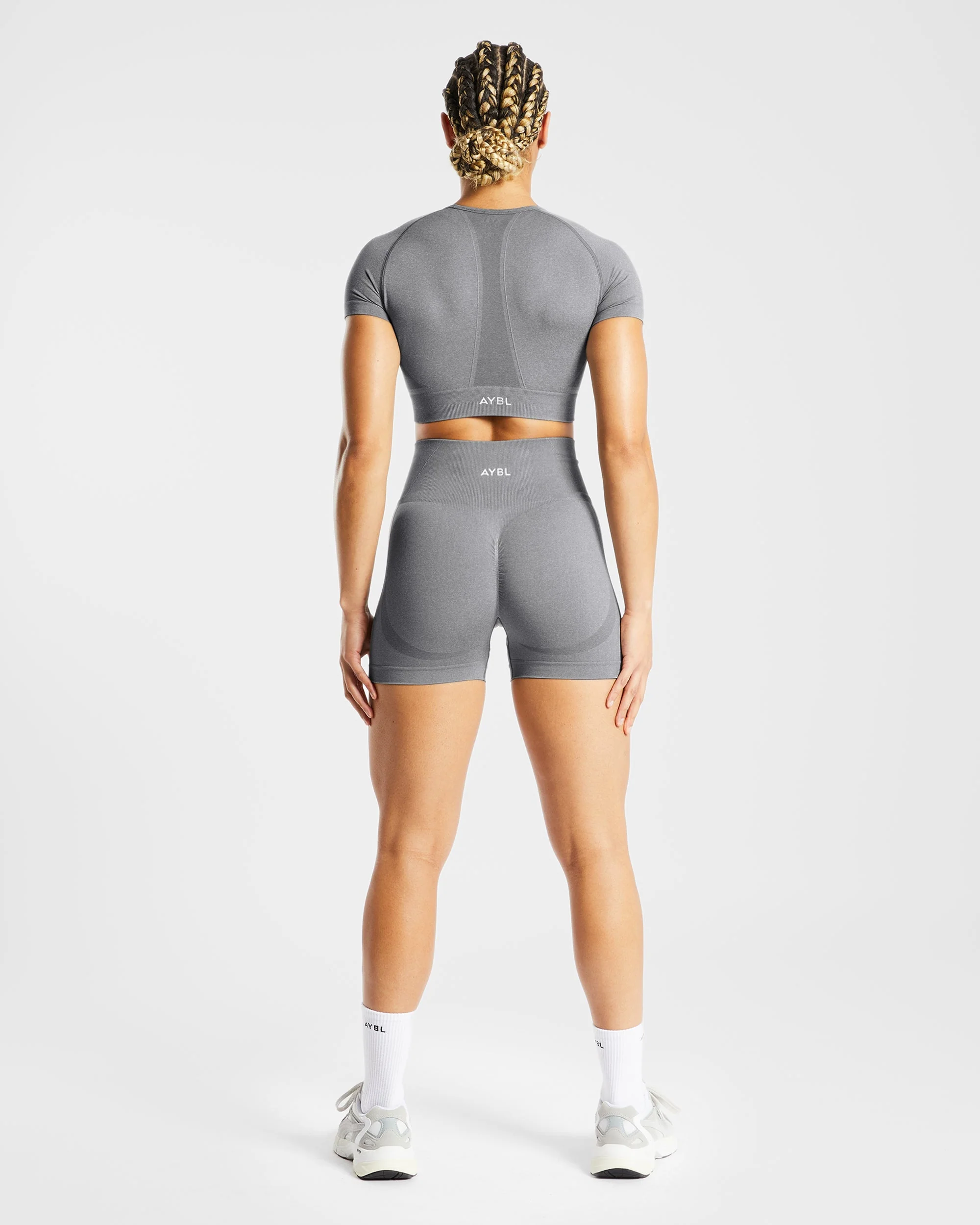 Empower Seamless Shorts - Grey Marl - Image 4
