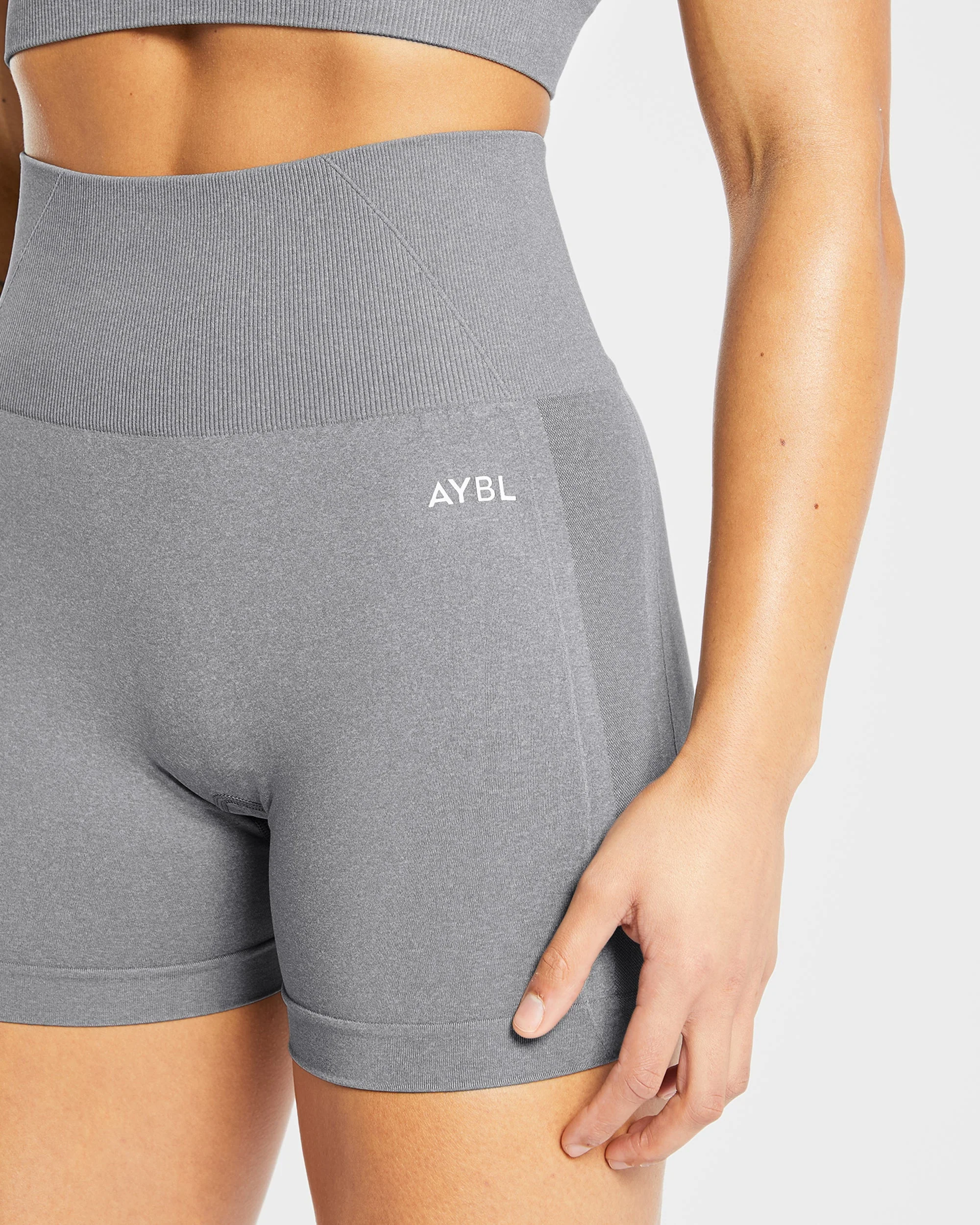 Empower Seamless Shorts - Grey Marl - Image 5