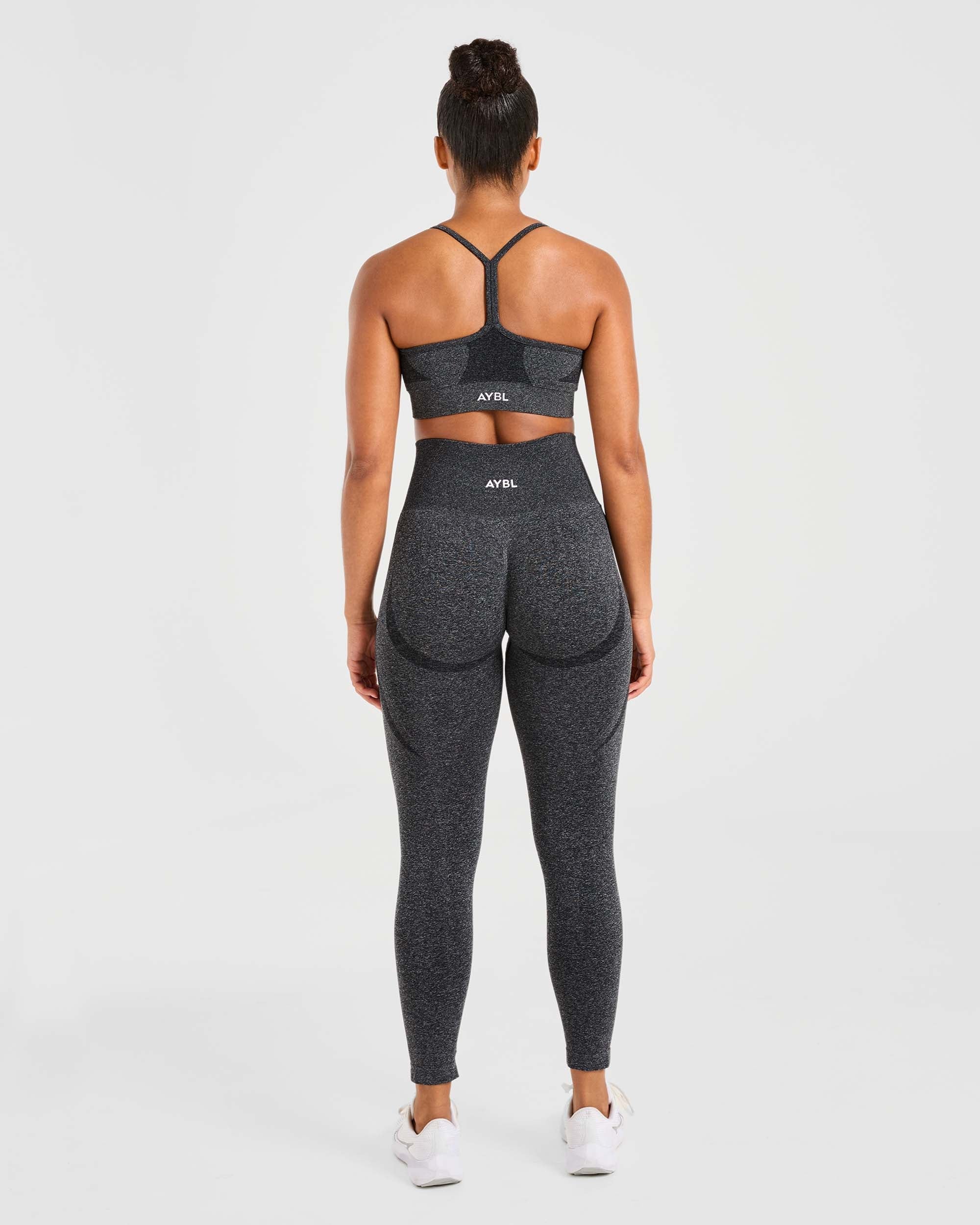 Empower Seamless Sports Bra - Black Marl - Image 4