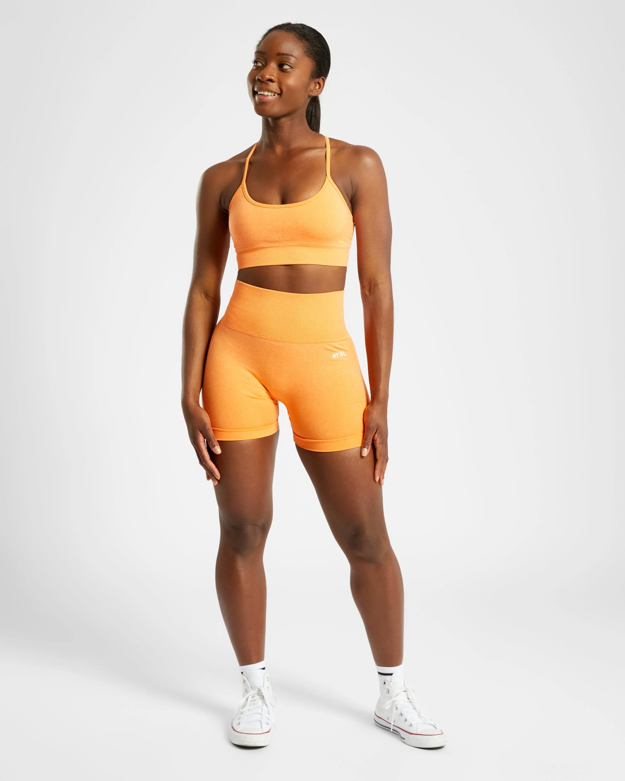 Empower Seamless Sports Bra - Orange Marl - Image 3