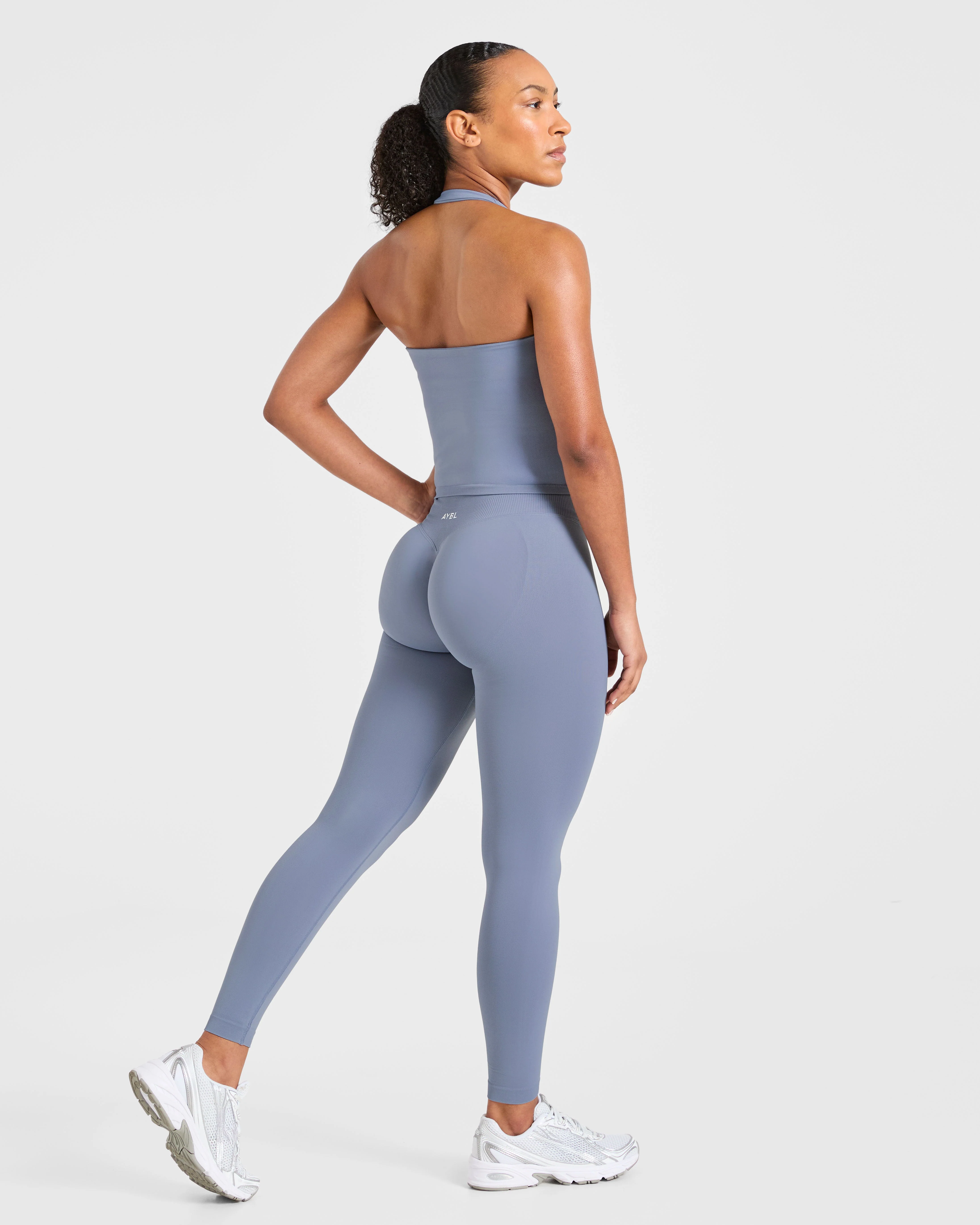 Enhance Seamless Halterneck Top - Slate Blue - Image 4