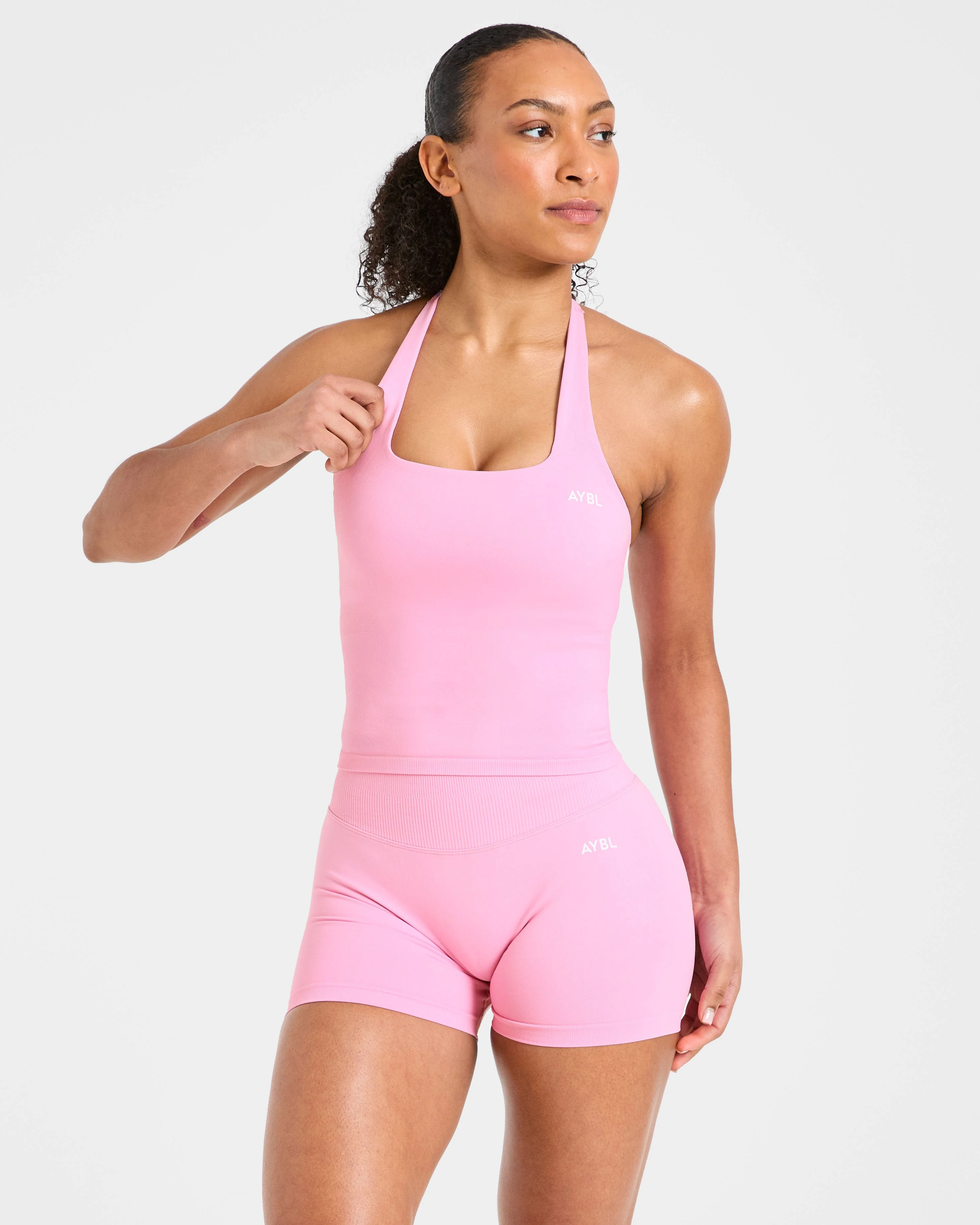 Enhance Seamless Halterneck Top - Sugar Pink - Image 8