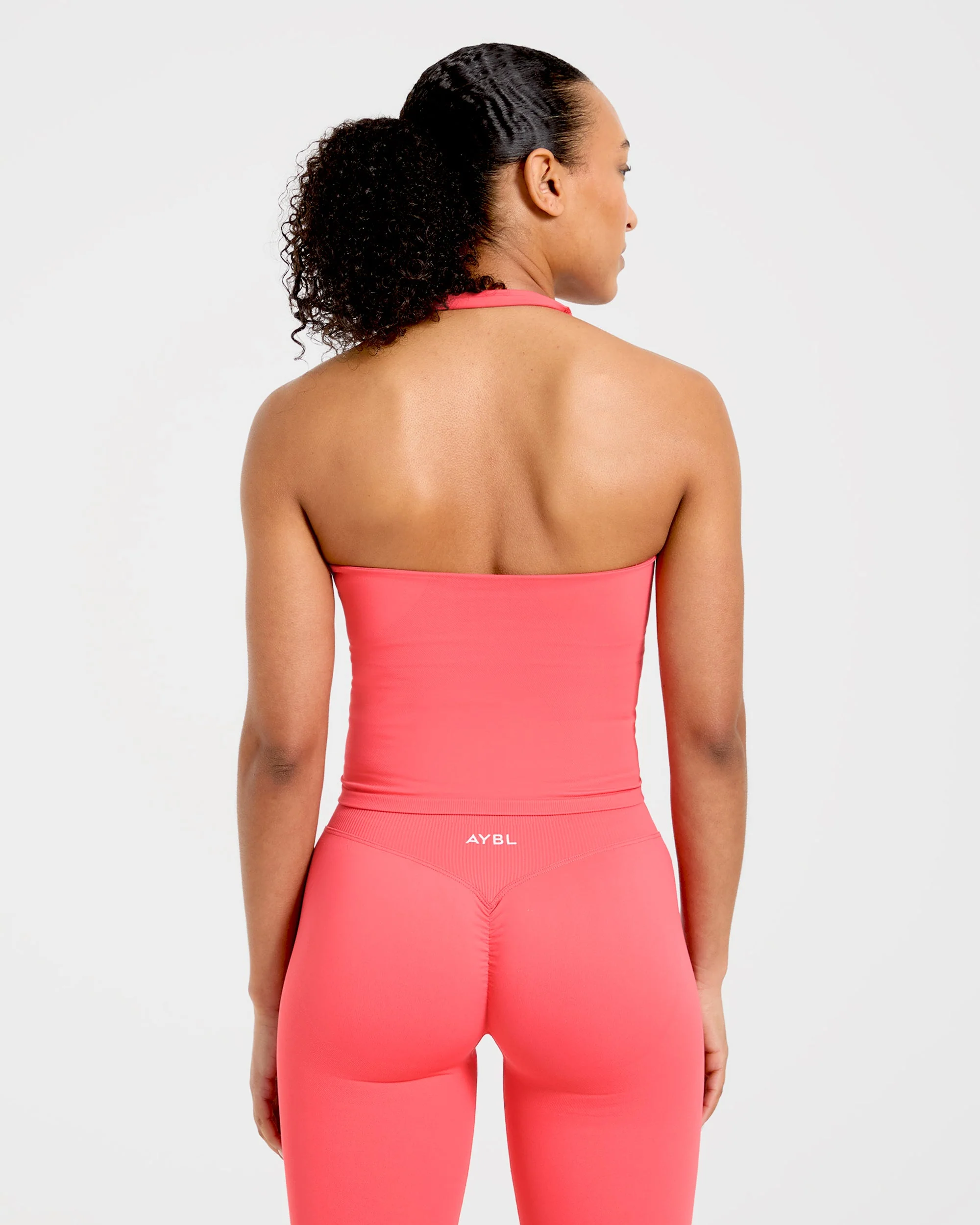 Enhance Seamless Halterneck Top - Summer Coral - Image 2
