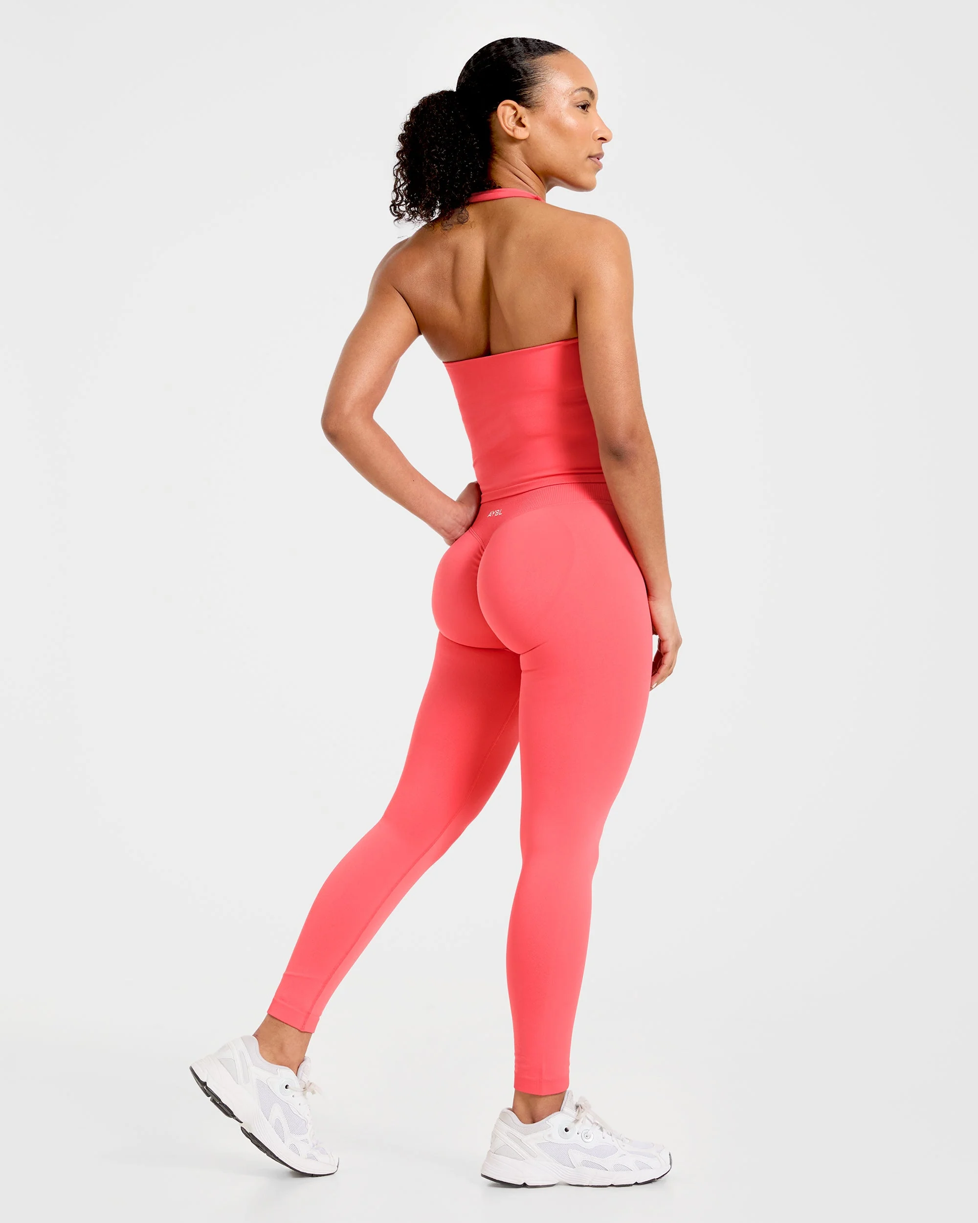 Enhance Seamless Halterneck Top - Summer Coral - Image 4
