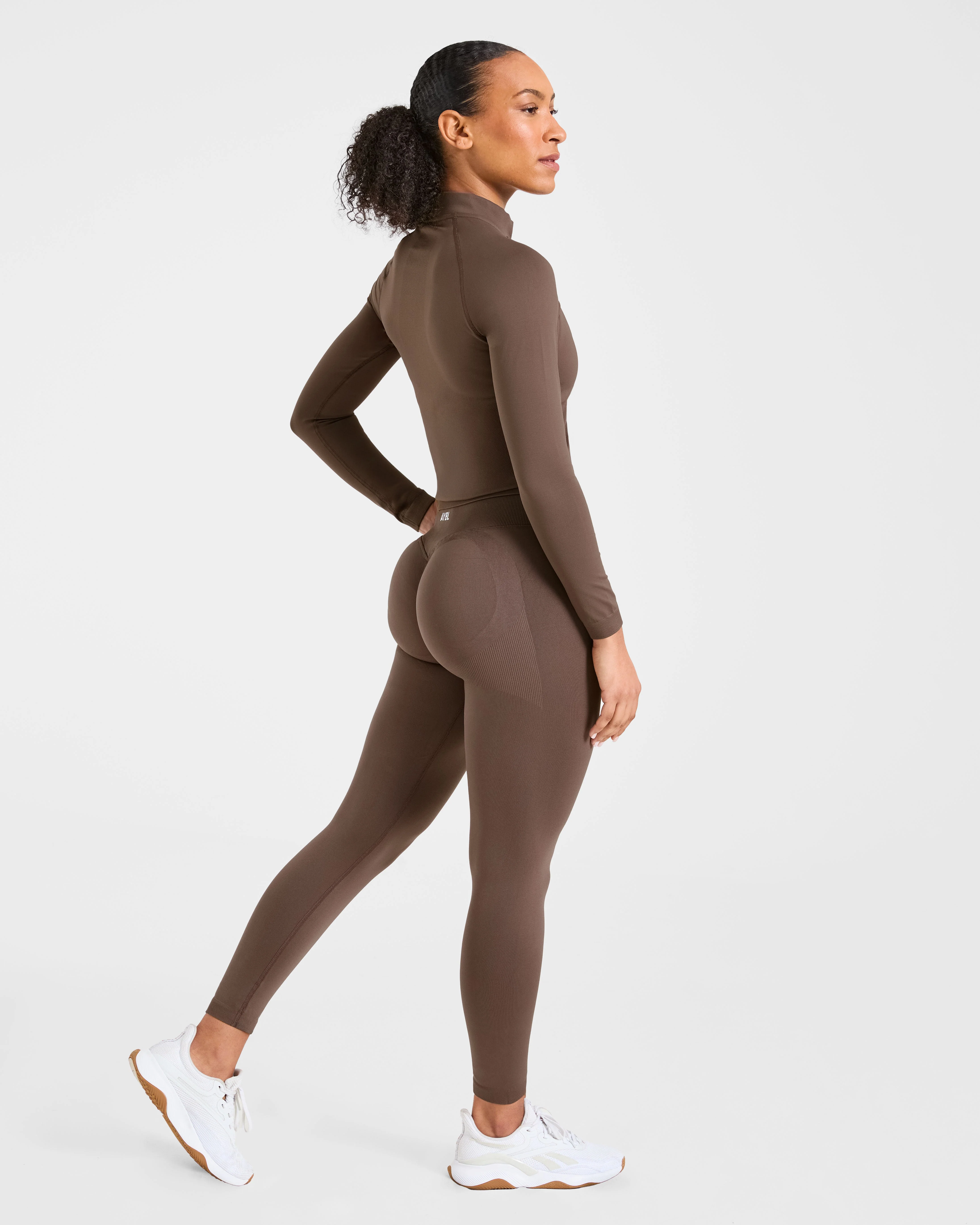 Enhance Seamless Jacket - Brown - Image 4