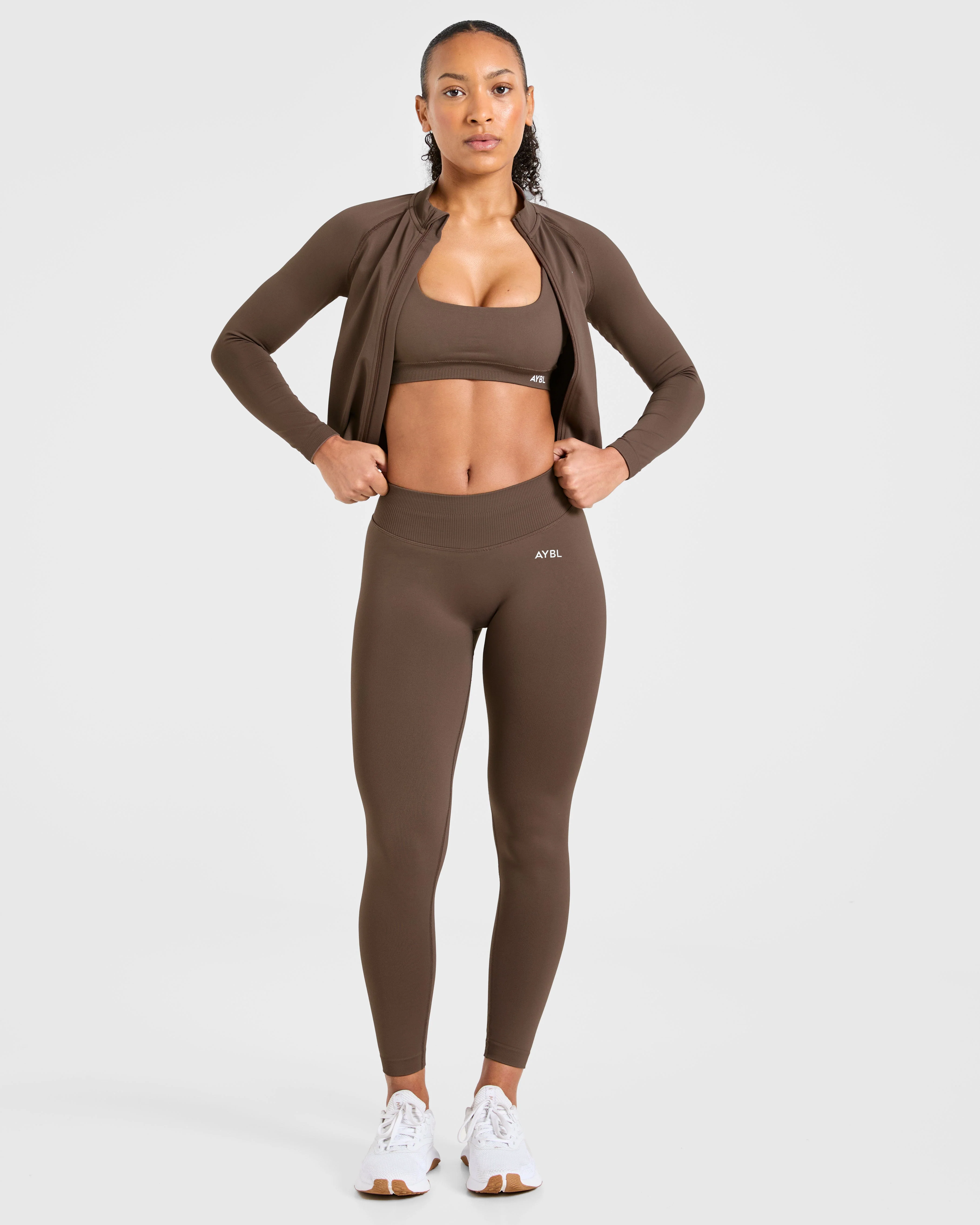 Enhance Seamless Jacket - Brown - Image 7