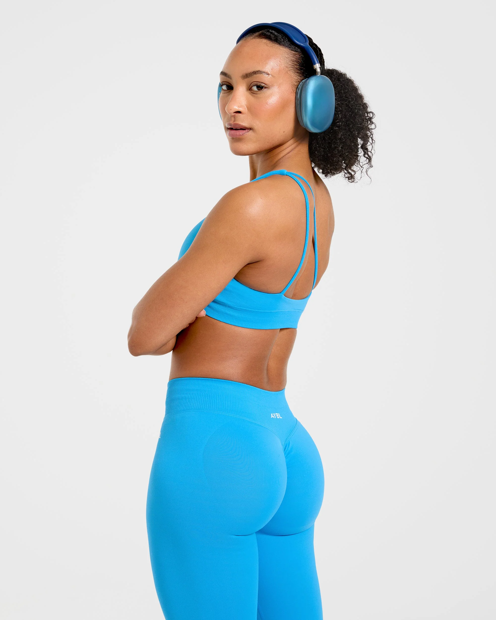 Enhance Seamless One Shoulder Sports Bra - Summer Cobalt - Image 8