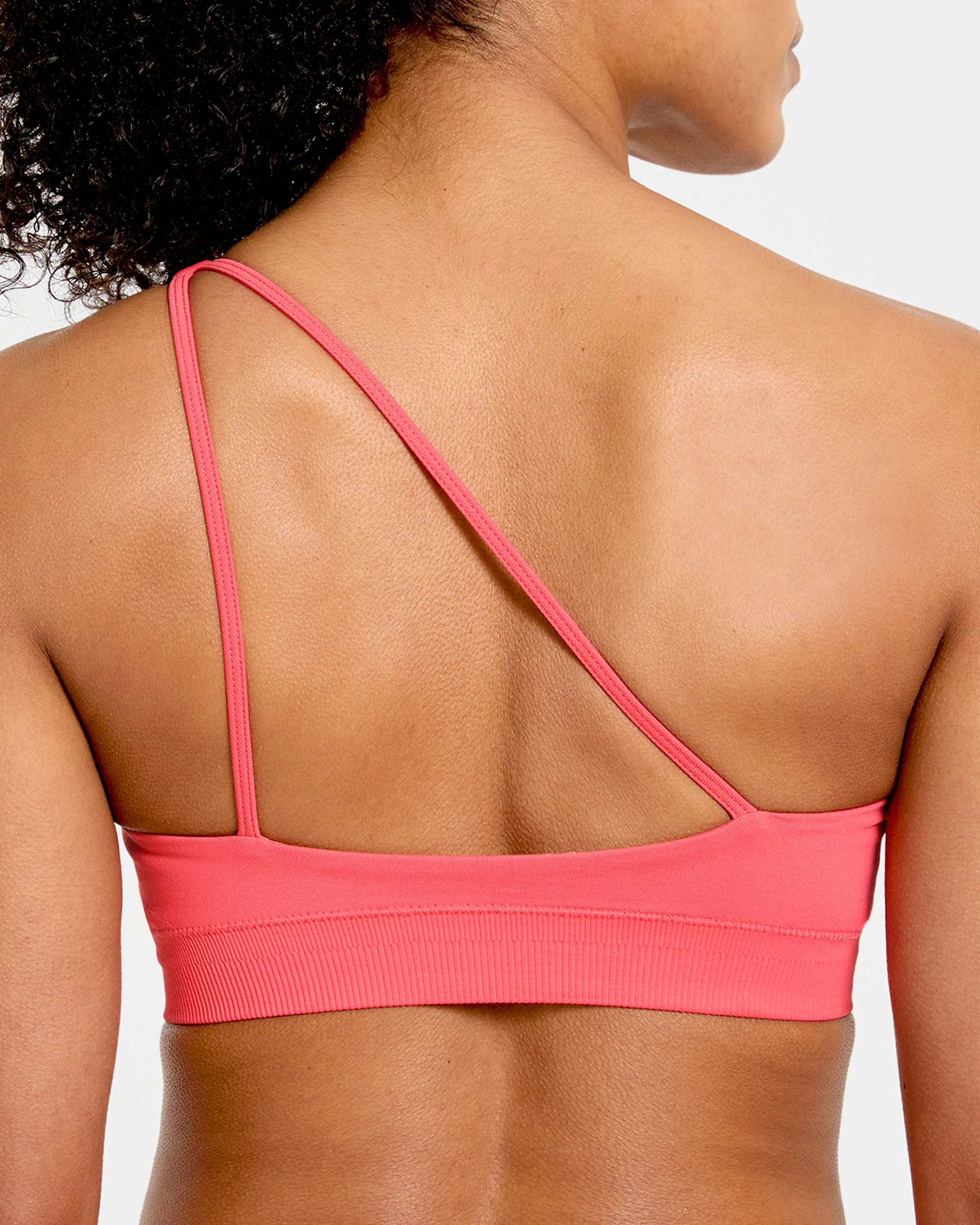 Enhance Seamless One Shoulder Sports Bra - Summer Coral - Image 6