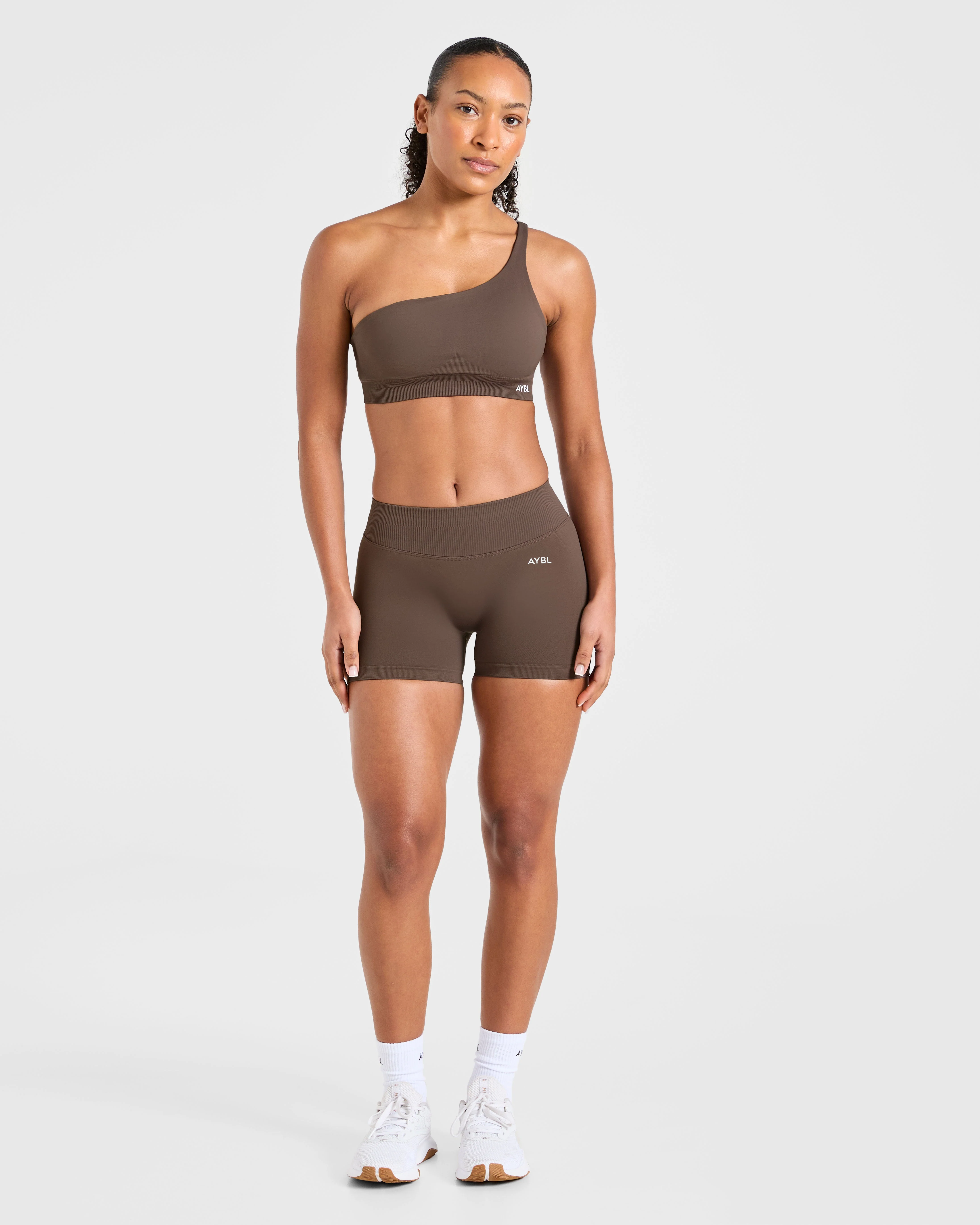 Enhance Seamless Shorts | 3.5" - Brown - Image 3