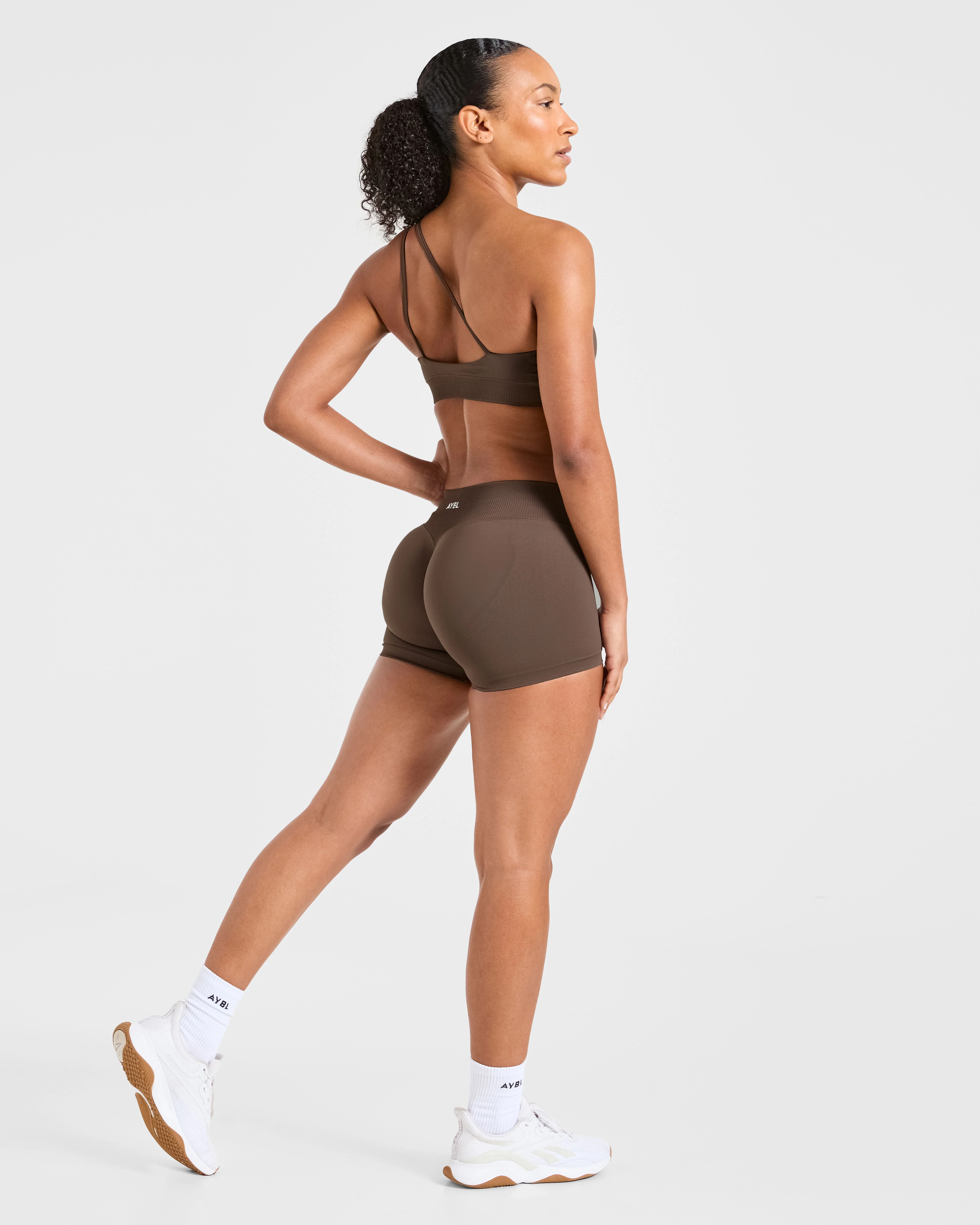 Enhance Seamless Shorts | 3.5" - Brown - Image 4