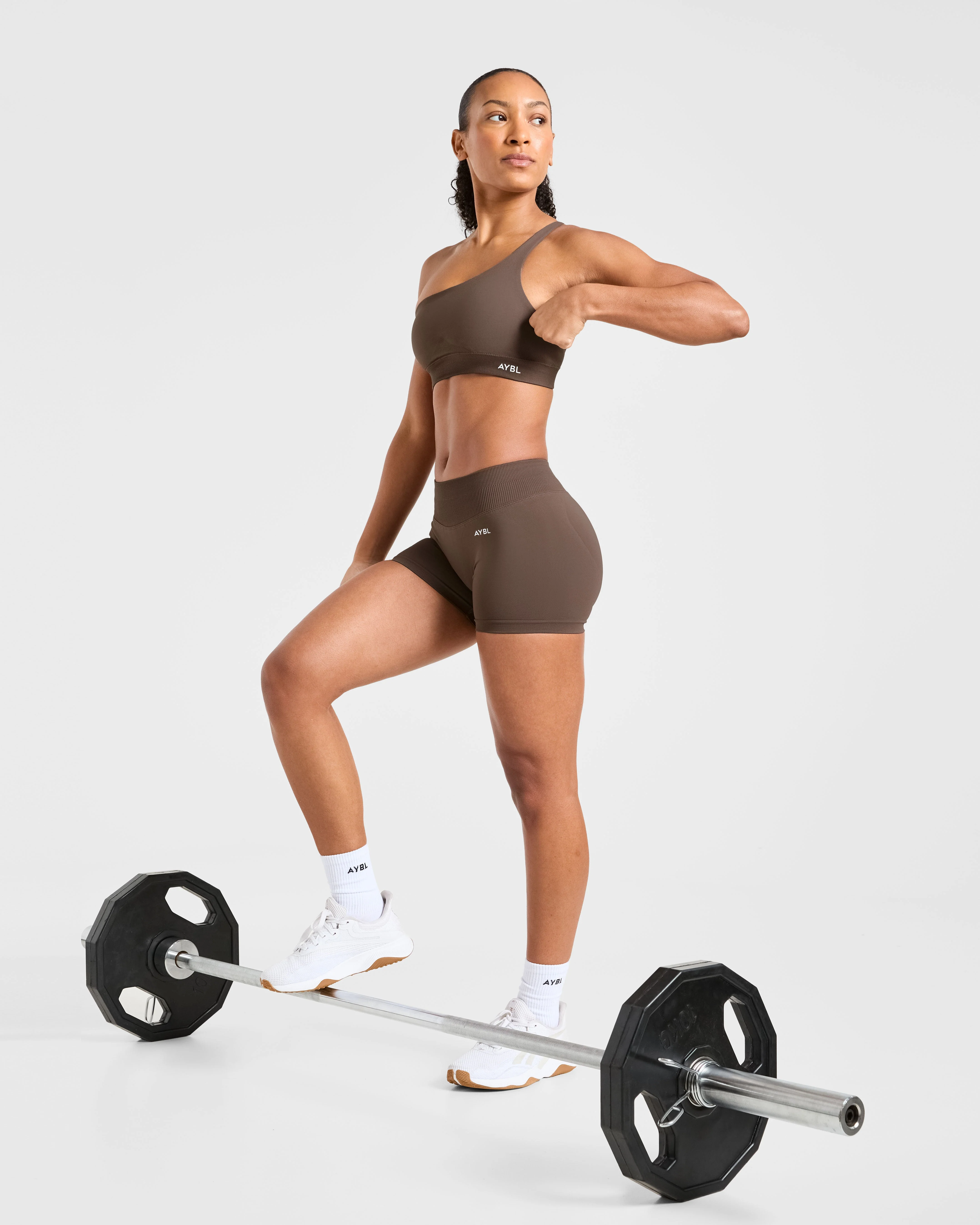 Enhance Seamless Shorts | 3.5" - Brown - Image 7
