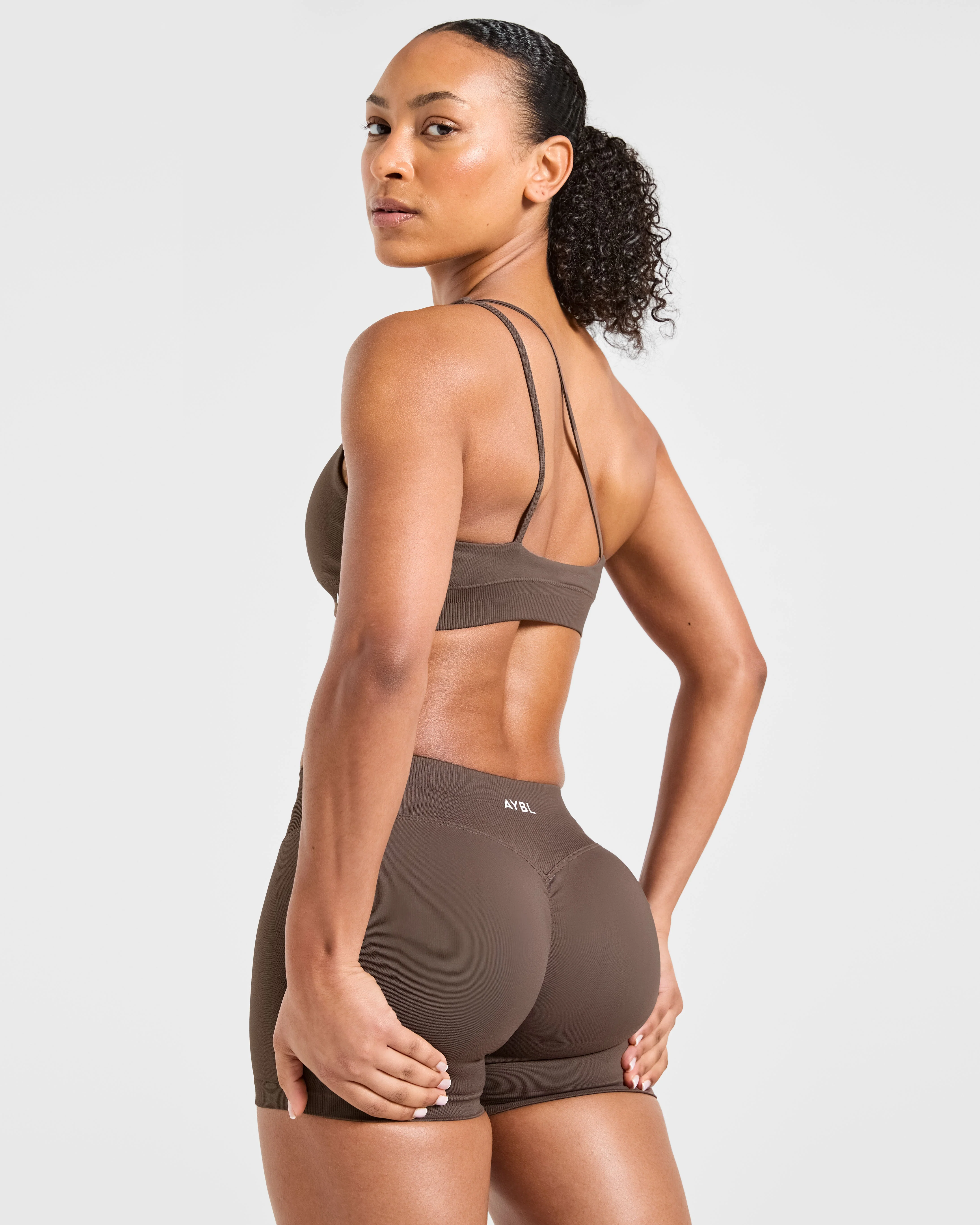 Enhance Seamless Shorts | 3.5" - Brown - Image 8